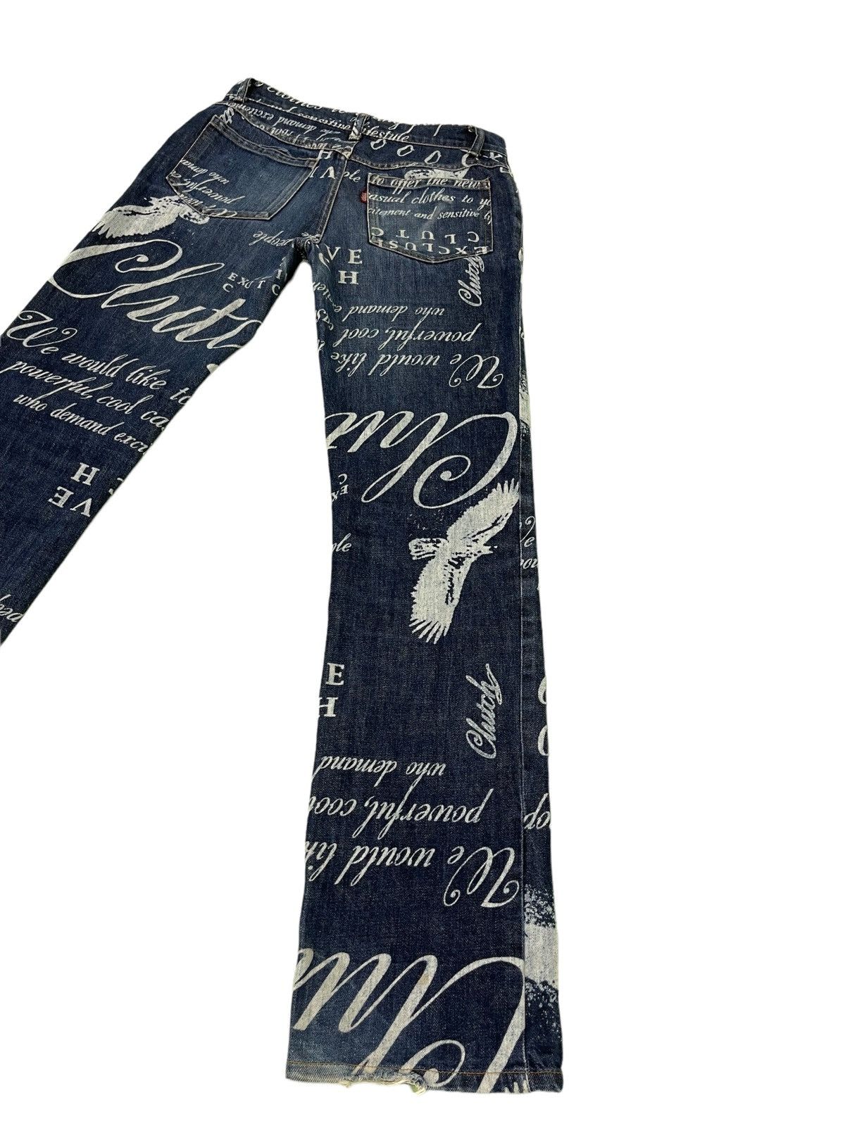 Japanese Brand Fullprinted Jeans Clutch Made in Japan Low Rise Slim 1🟦1 Size US 29 - 11 Thumbnail