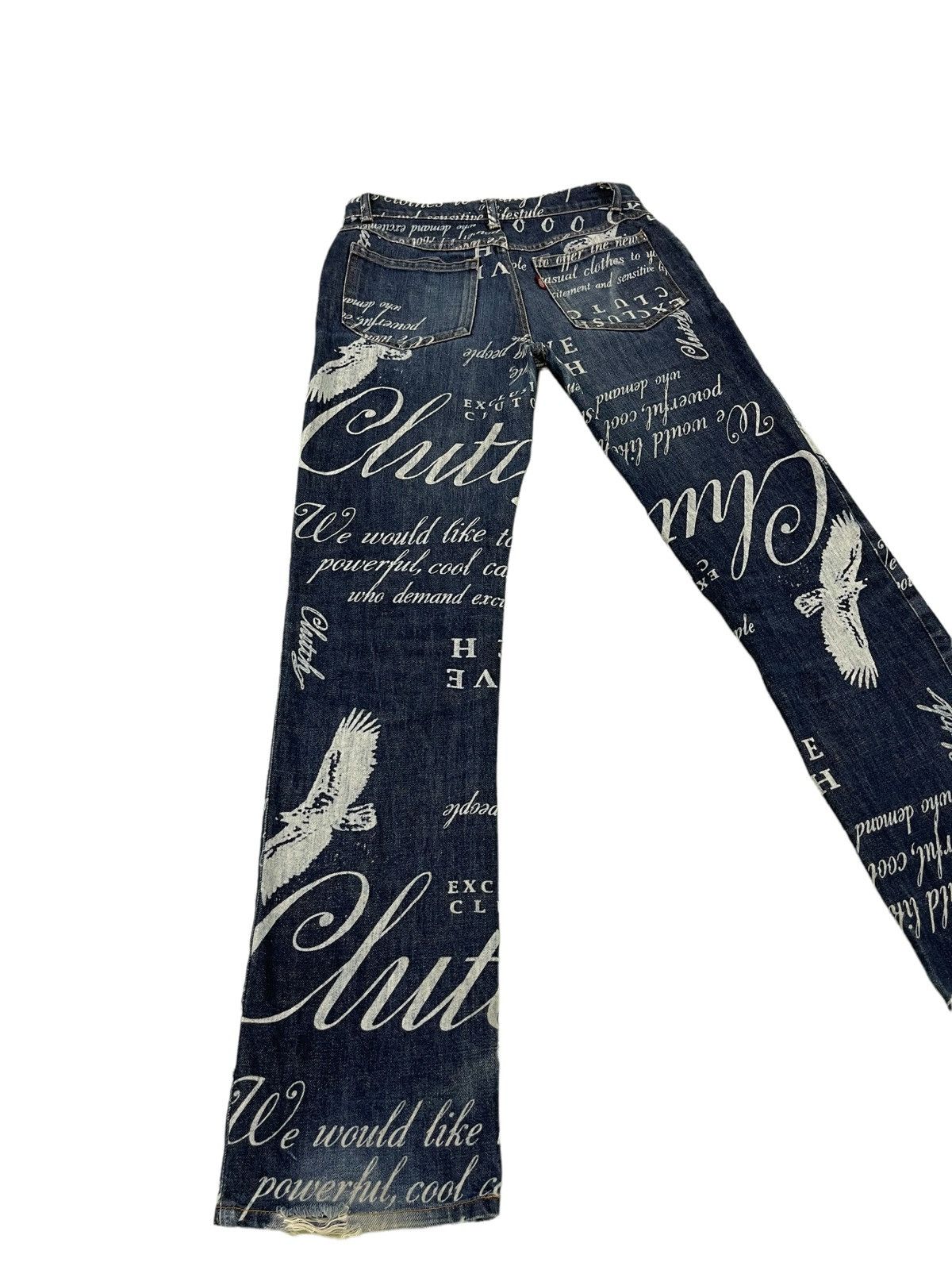 Japanese Brand Fullprinted Jeans Clutch Made in Japan Low Rise Slim 1🟦1 Size US 29 - 10 Thumbnail