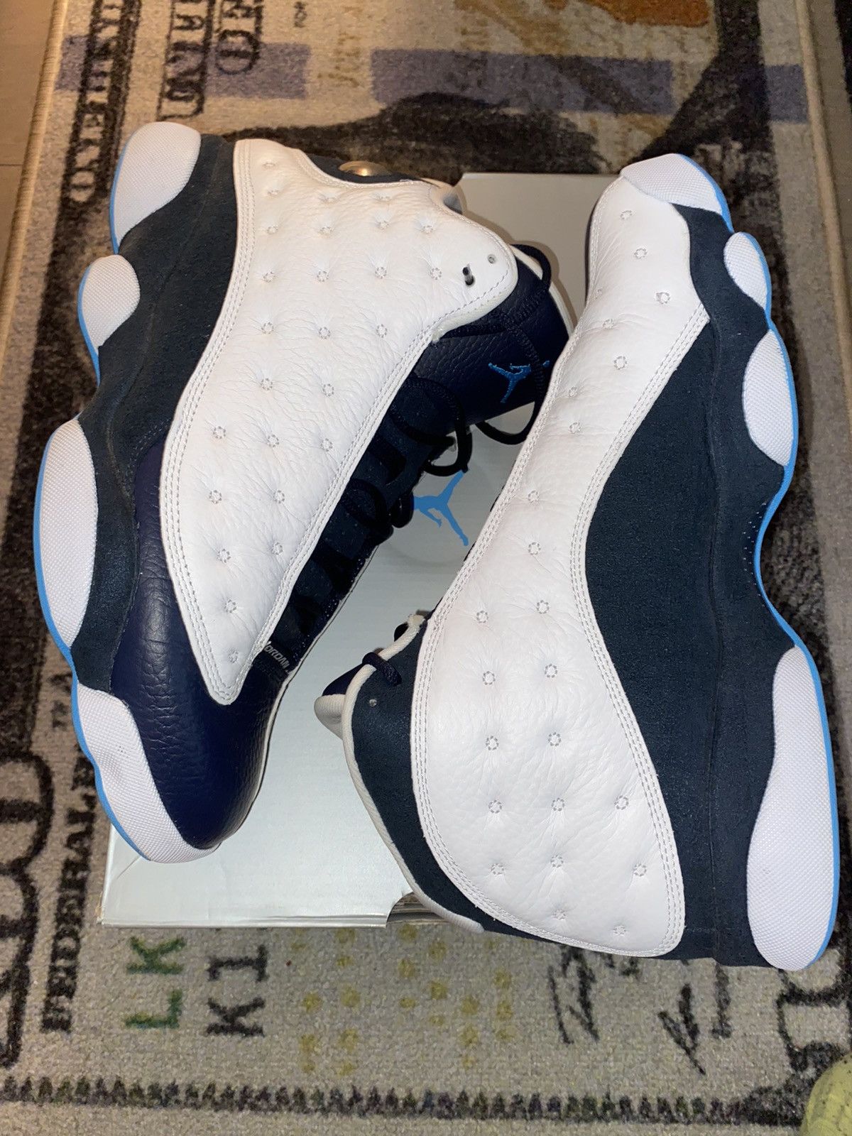 jordan 13 retro obsidian powder blue white