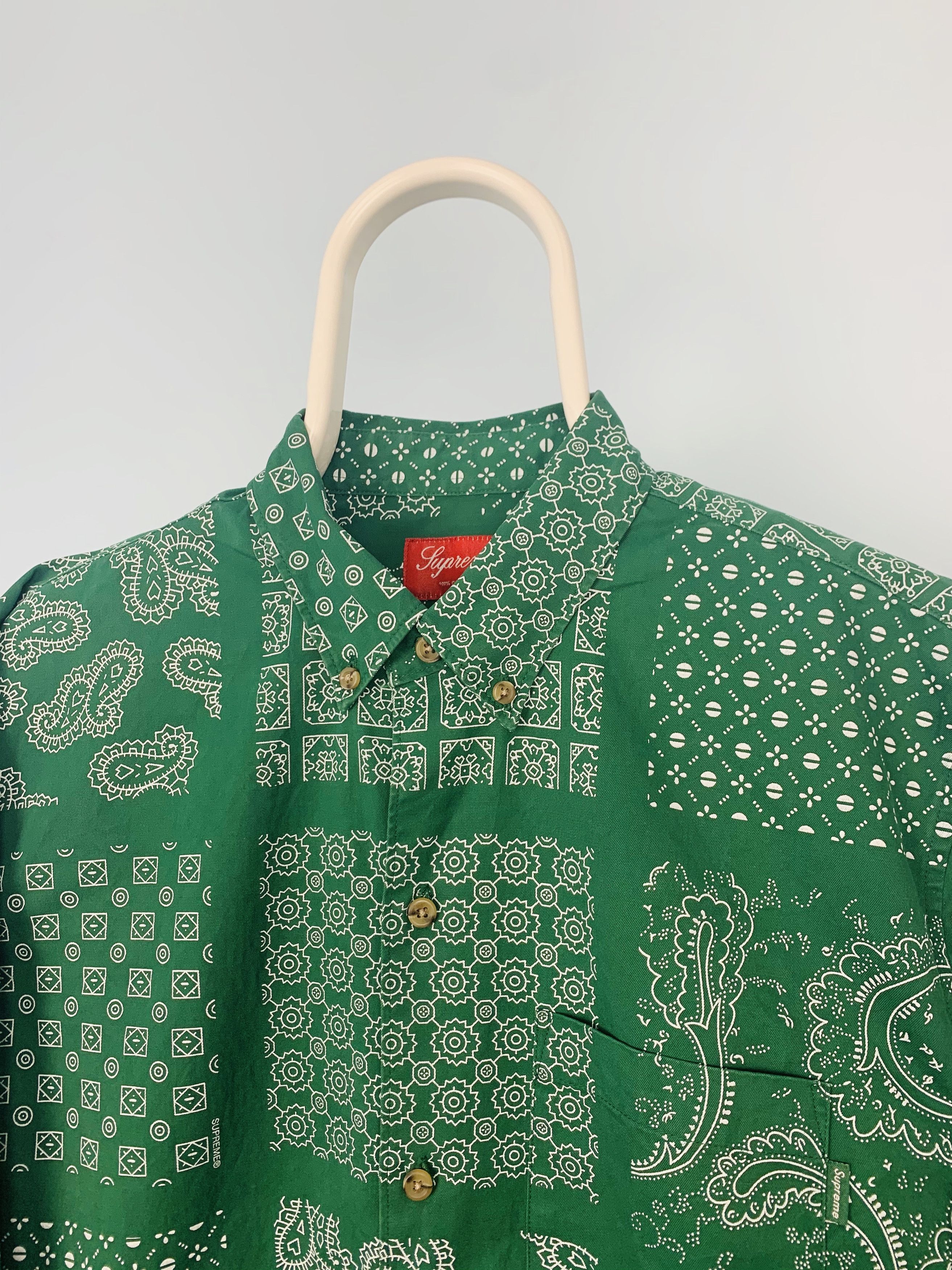 Supreme Paisley Grid Button Down Shirt Medium Supreme | Grailed
