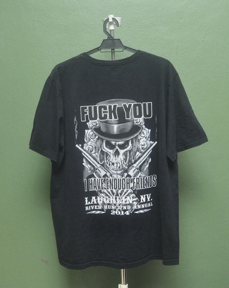 image of Vintage Laughing Indian Motorcycle Fashion Style Harley in Black, Men's (Size XL)