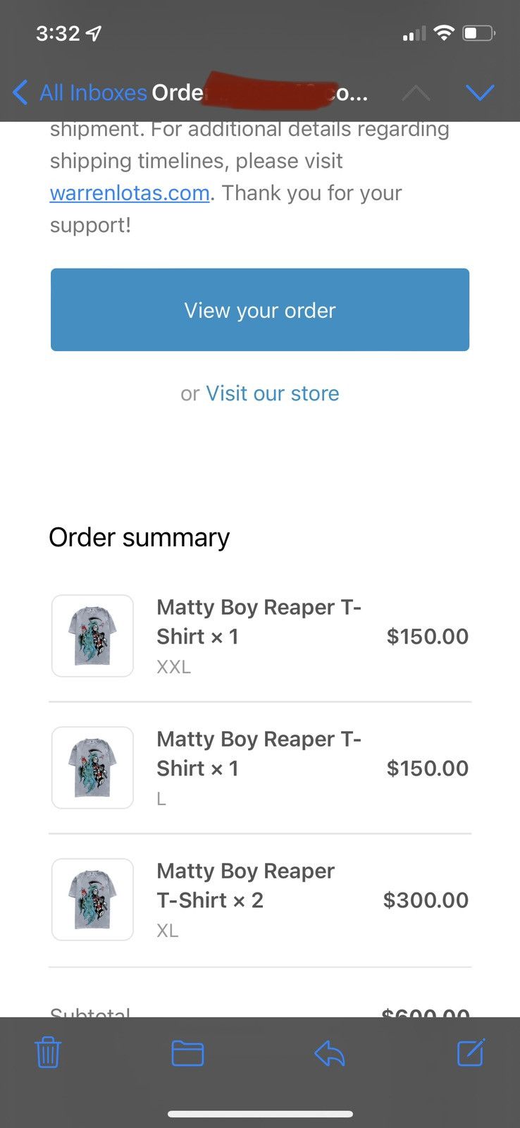 Matty Boy × Warren Lotas Warren Lotas Marty Boy Reaper T-Shirt Size US XL / EU 56 / 4 - 5 Thumbnail