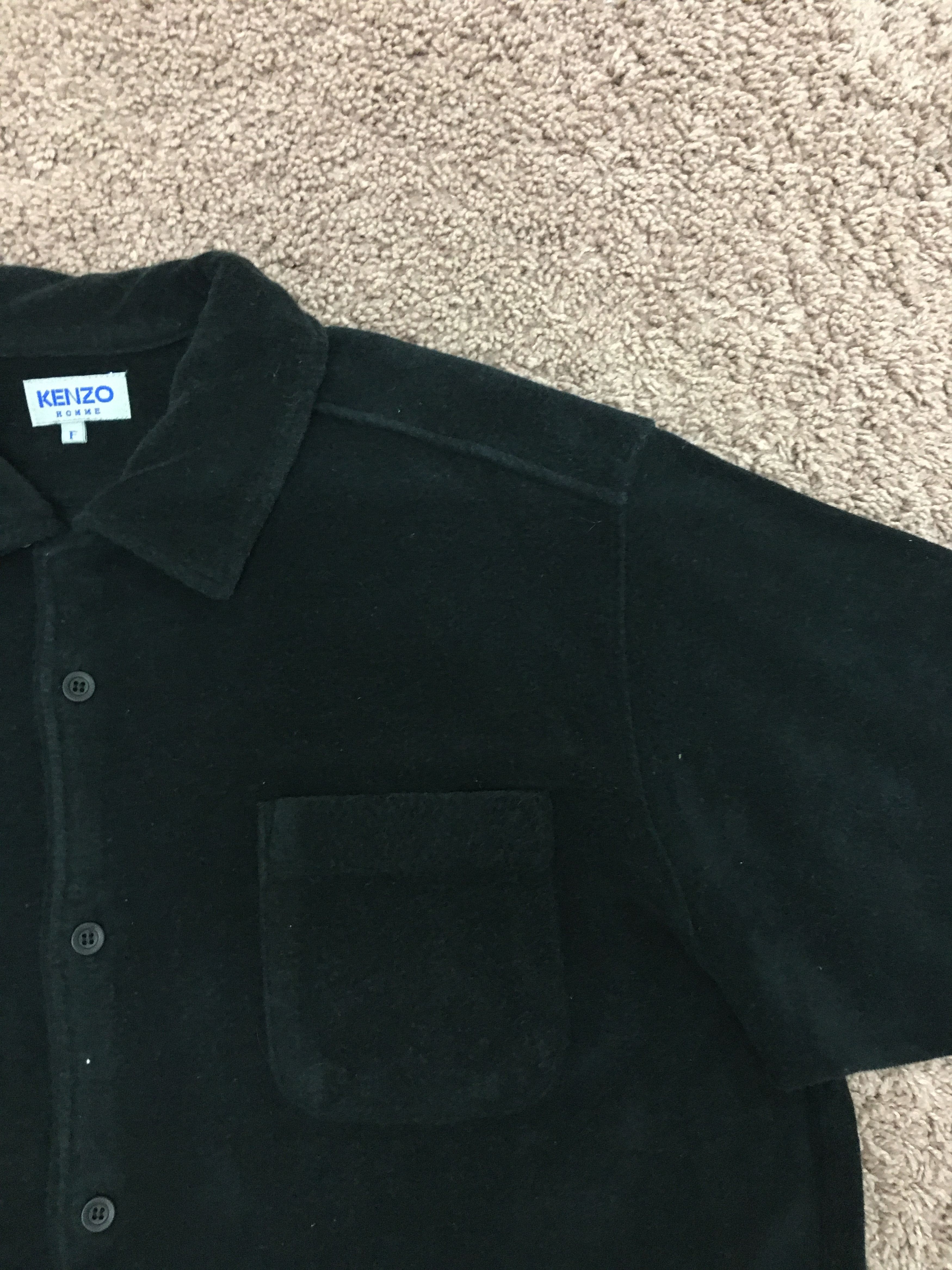 Kenzo vintage kenzo fleece shirt black pocket Size US M / EU 48-50 / 2 - 5 Thumbnail