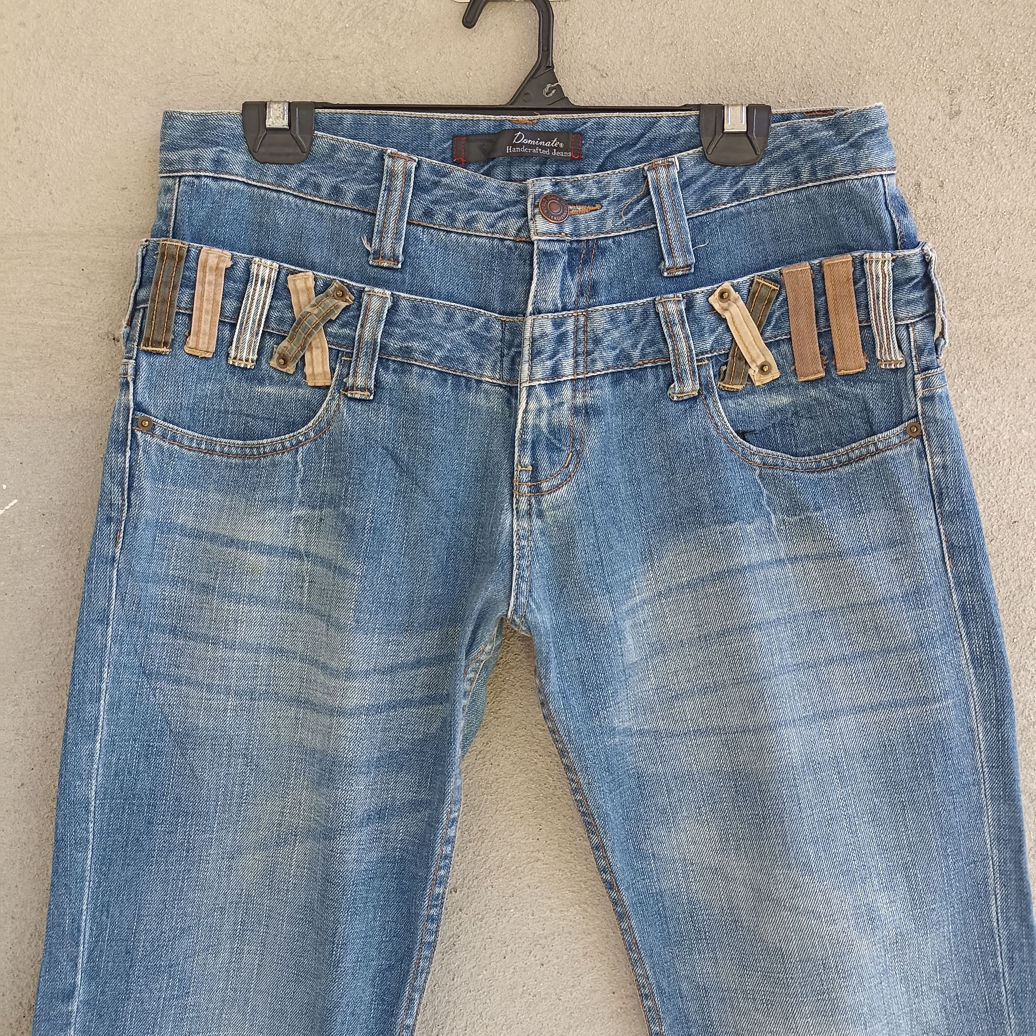 Japanese Brand Dominate Handcrafted Doublewaist Blue Jeans Size US 33 - 3 Thumbnail