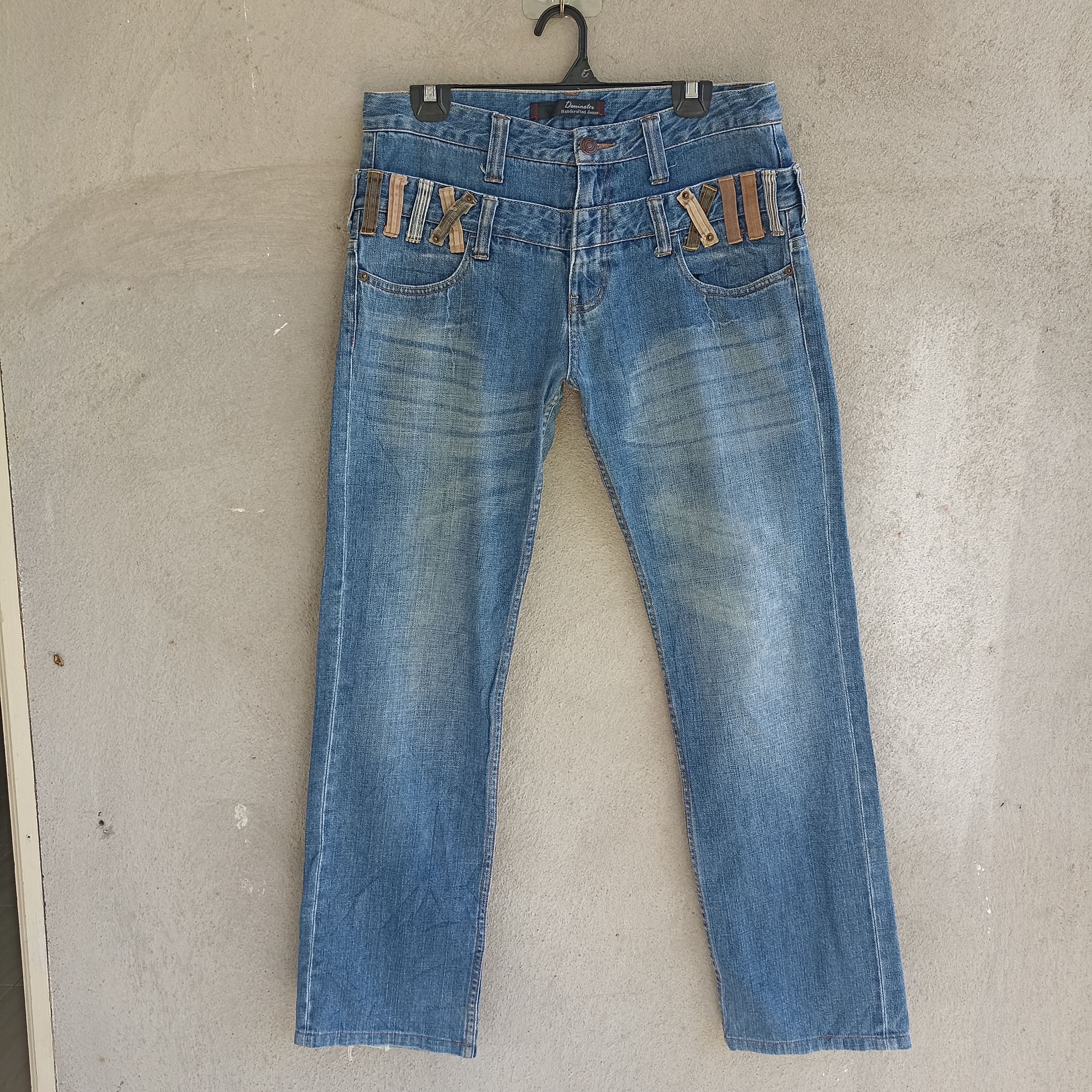 Japanese Brand Dominate Handcrafted Doublewaist Blue Jeans Size US 33 - 1 Thumbnail