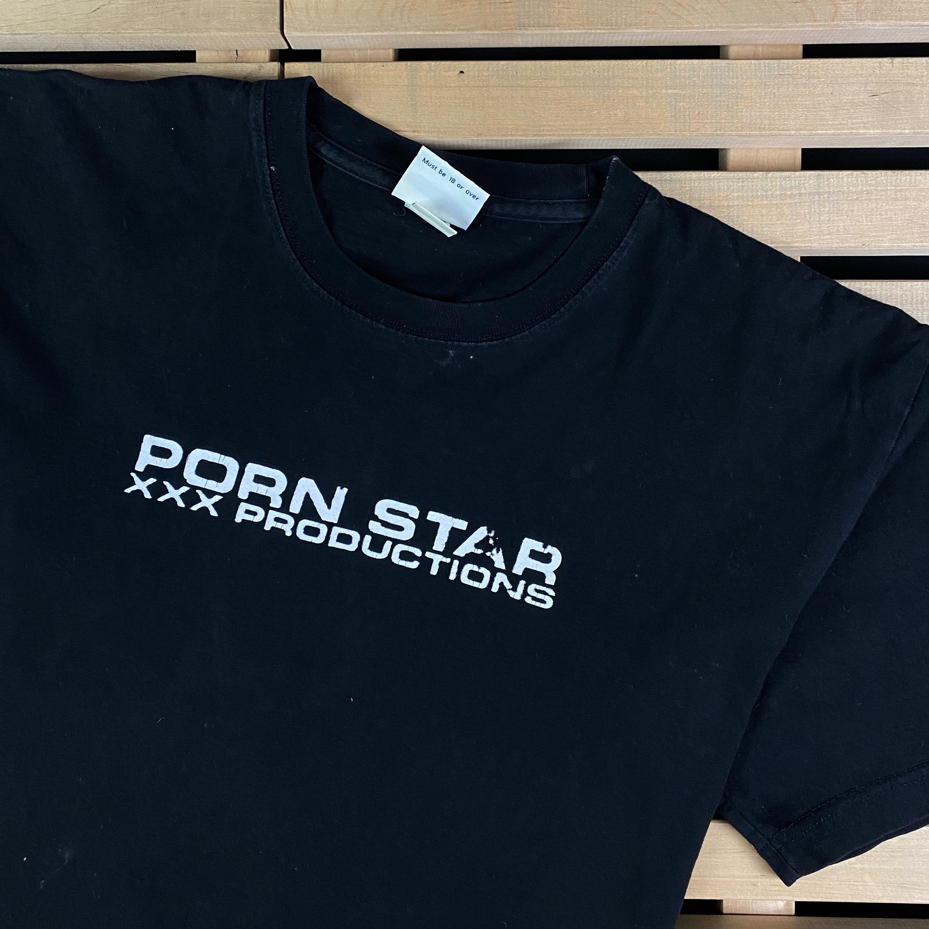 Mens T-Shirt Porn Star Vintage Big Logo Size L