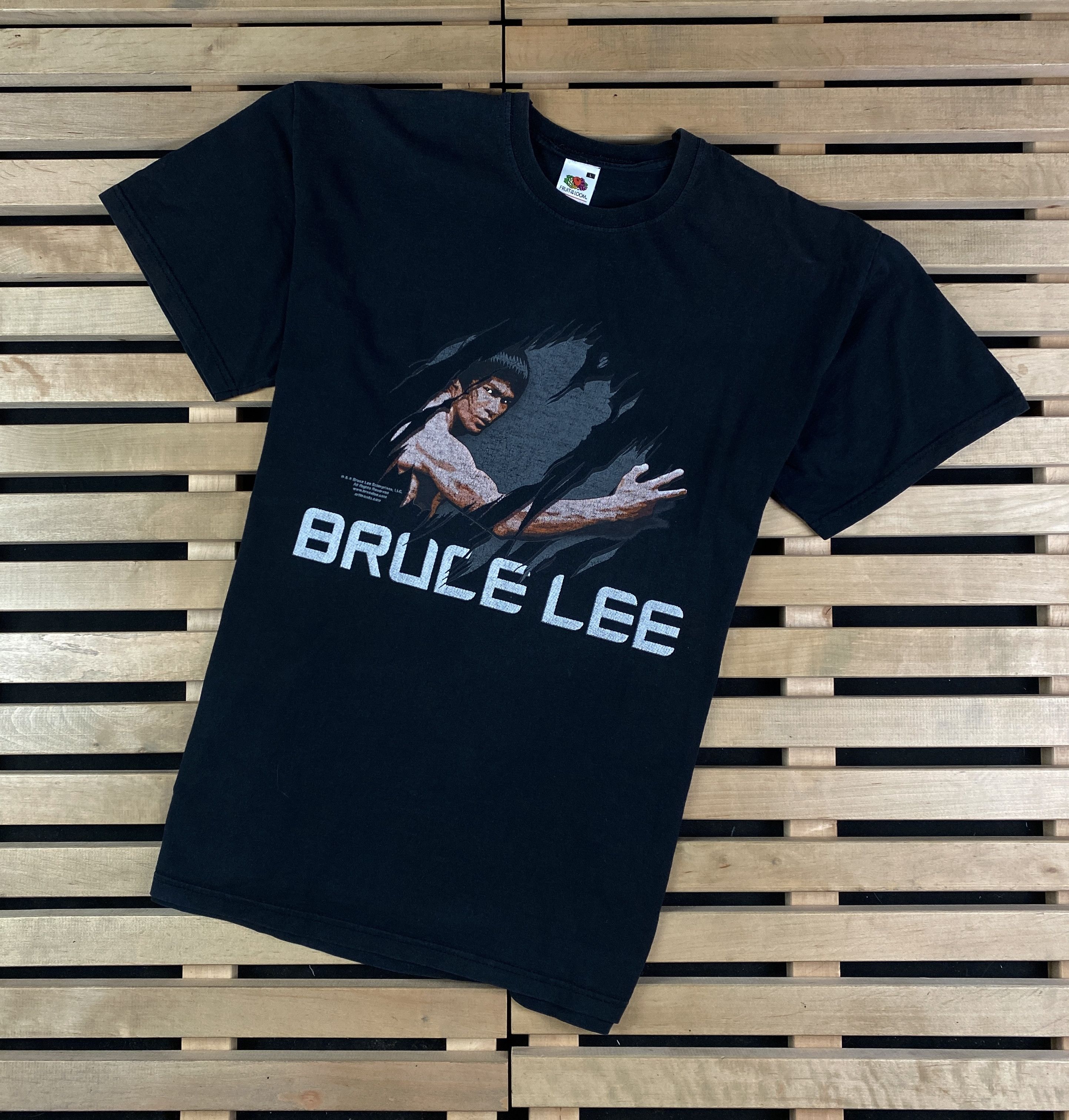 Mens T Shirt Bruce Lee Vintage Big Print Size L