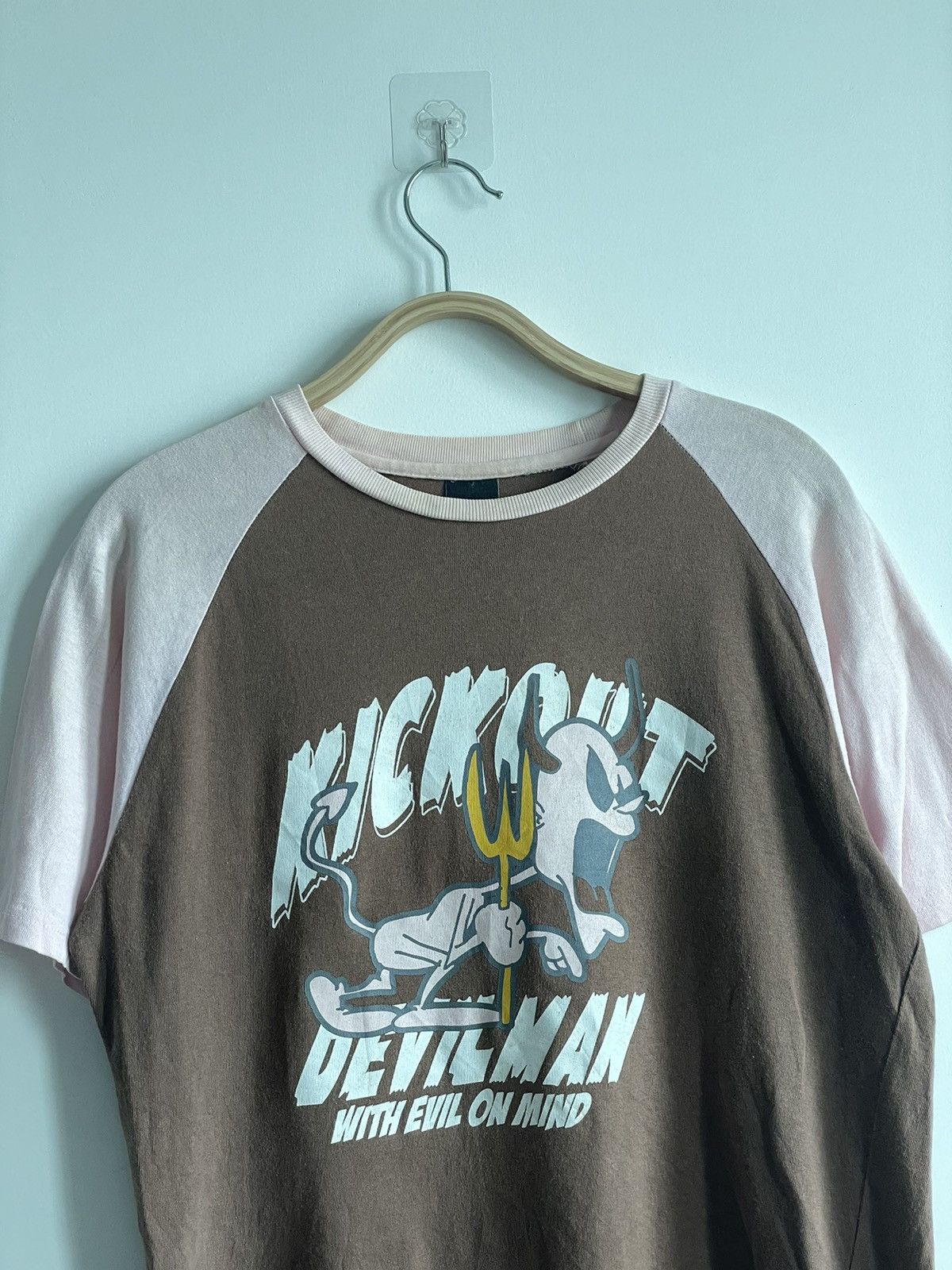 Japanese Brand × Vintage KICK OUT DEVILMAN RAGLAN SHIRT Size US M / EU 48-50 / 2 - 2 Thumbnail