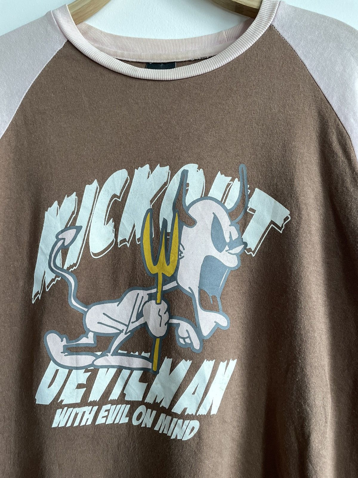Japanese Brand × Vintage KICK OUT DEVILMAN RAGLAN SHIRT Size US M / EU 48-50 / 2 - 5 Thumbnail