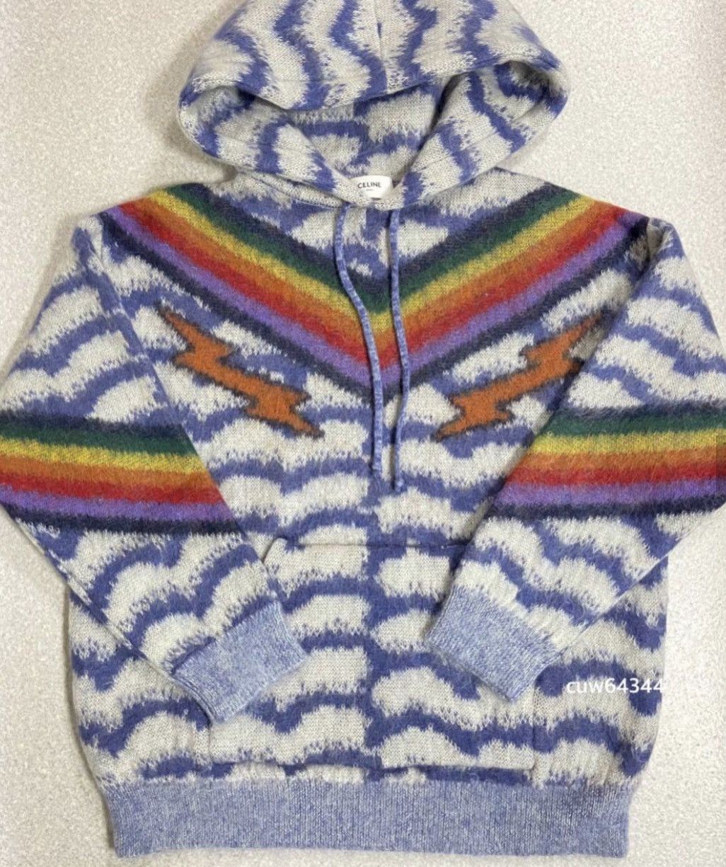 Celine Celine oversized mohair jacquard hoodie Size US L / EU 52-54 / 3 - 3 Thumbnail
