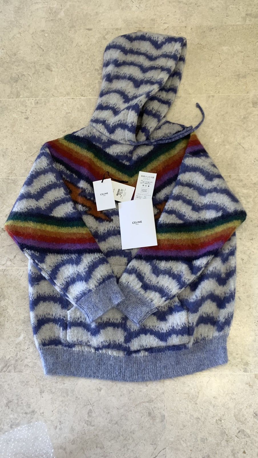 Celine Celine oversized mohair jacquard hoodie Size US L / EU 52-54 / 3 - 3 Thumbnail