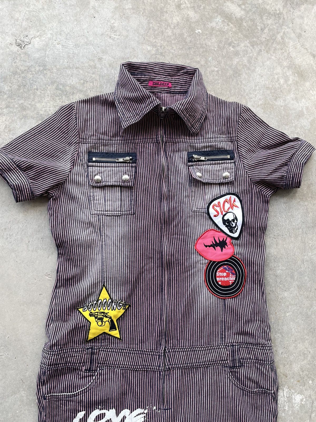 Japanese Brand × Seditionaries DIG DEEP PUNK HICKORY COVERALLS Size ONE SIZE - 4 Thumbnail
