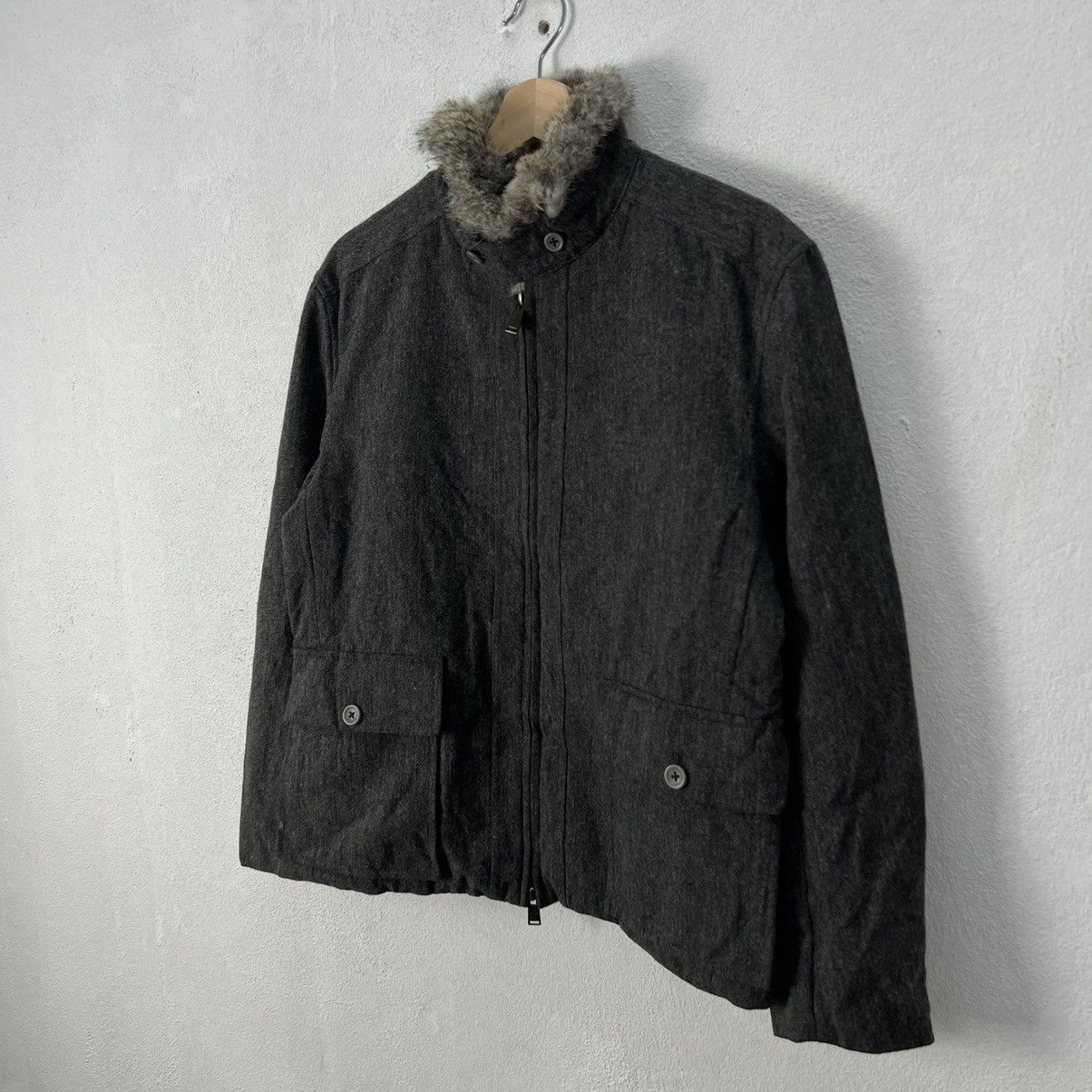 Calvin Klein CALVIN KLEIN MINK FUR COLLAR ZIPPER JACKET Size US L / EU 52-54 / 3 - 2 Thumbnail