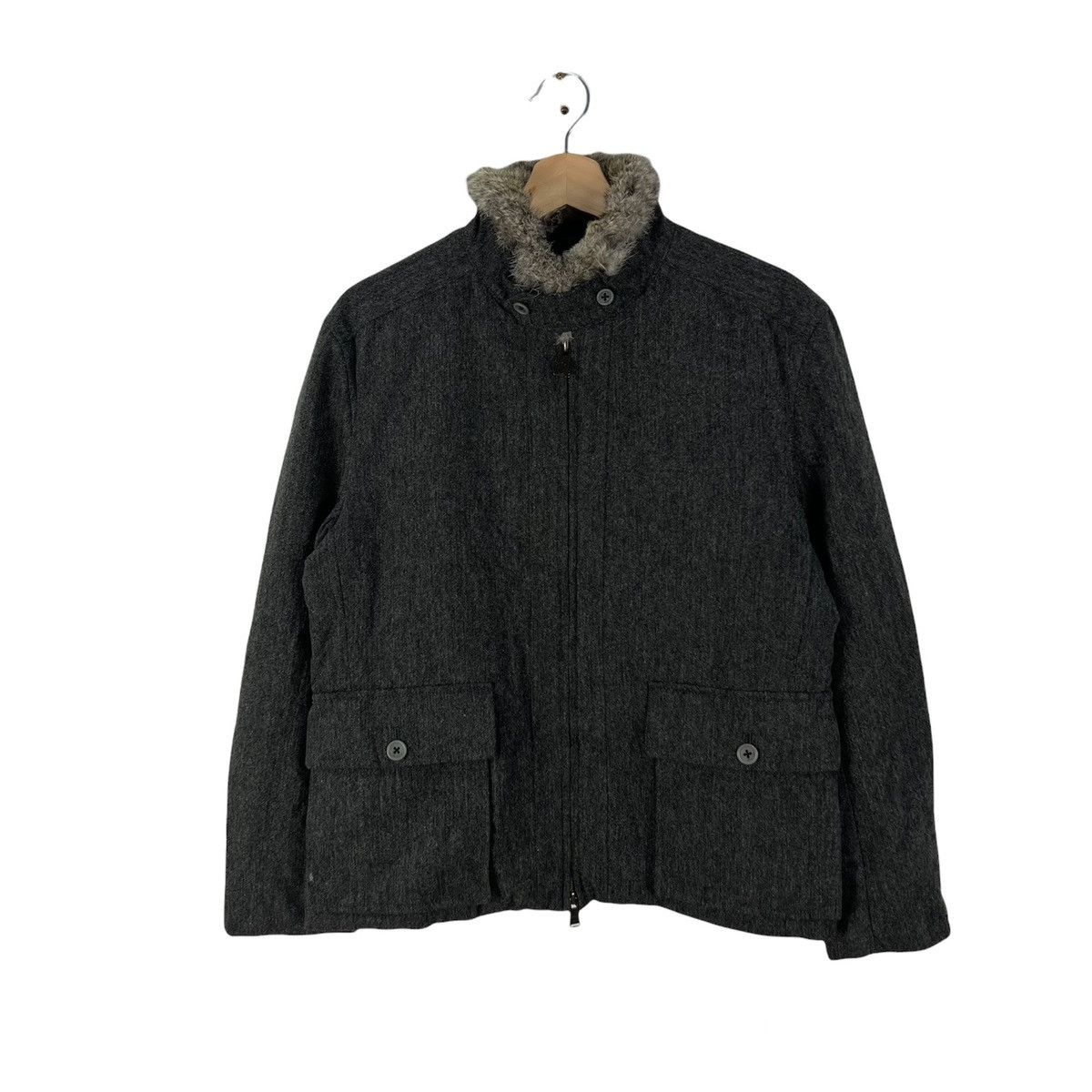 Calvin Klein CALVIN KLEIN MINK FUR COLLAR ZIPPER JACKET Size US L / EU 52-54 / 3 - 1 Thumbnail