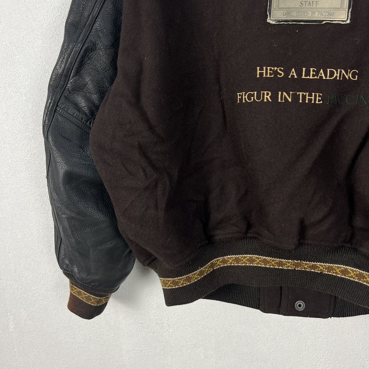 Japanese Brand VINTAGE VARSITY JACKET PACCINO BIG LOGO LEATHER HANDLING Size US M / EU 48-50 / 2 - 12 Thumbnail
