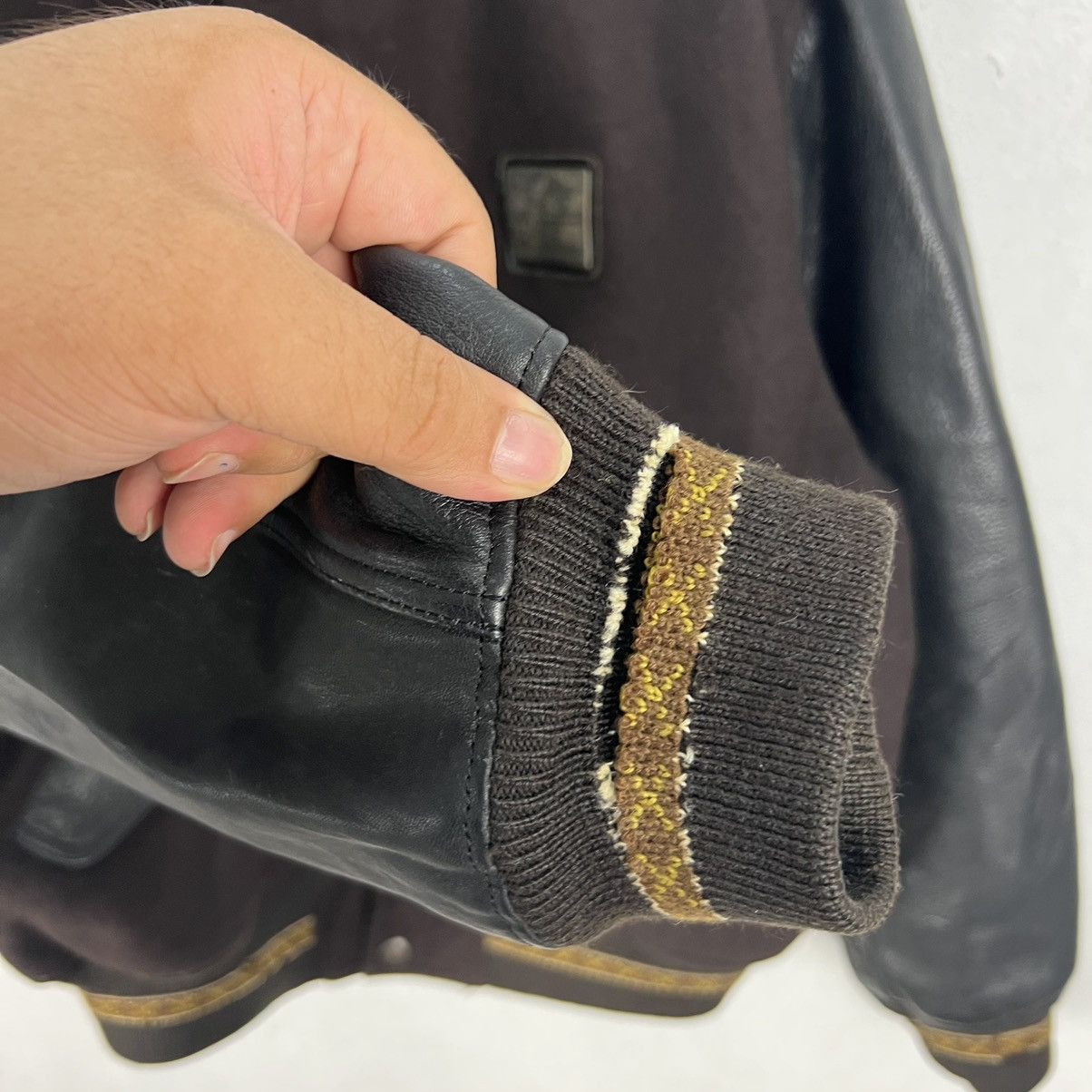Japanese Brand VINTAGE VARSITY JACKET PACCINO BIG LOGO LEATHER HANDLING Size US M / EU 48-50 / 2 - 9 Thumbnail