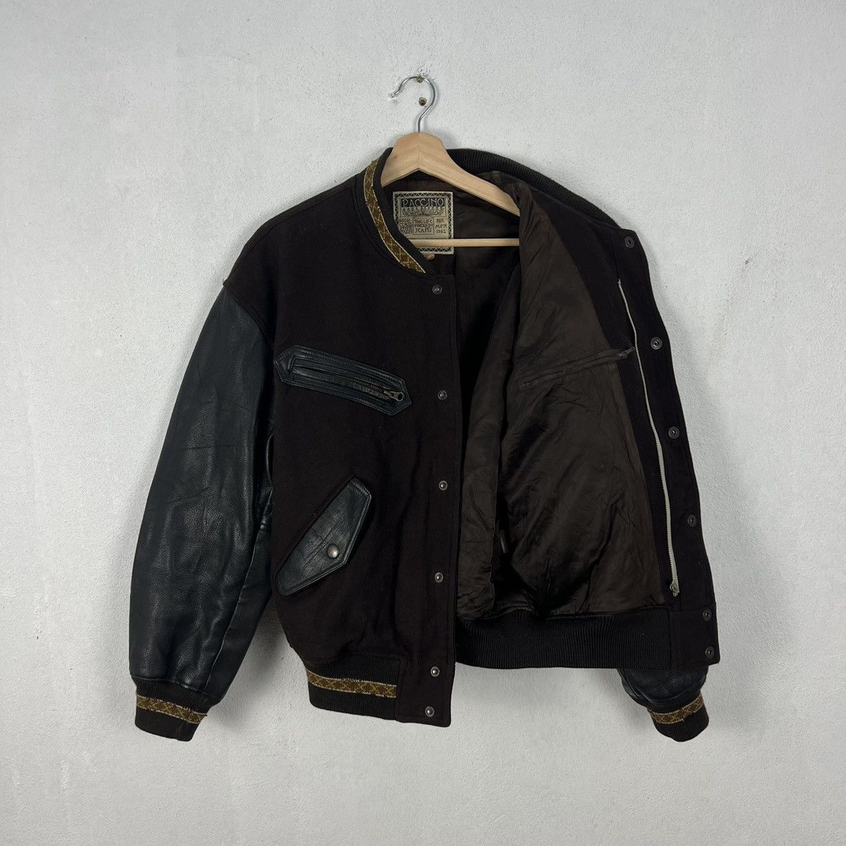 Japanese Brand VINTAGE VARSITY JACKET PACCINO BIG LOGO LEATHER HANDLING Size US M / EU 48-50 / 2 - 15 Thumbnail