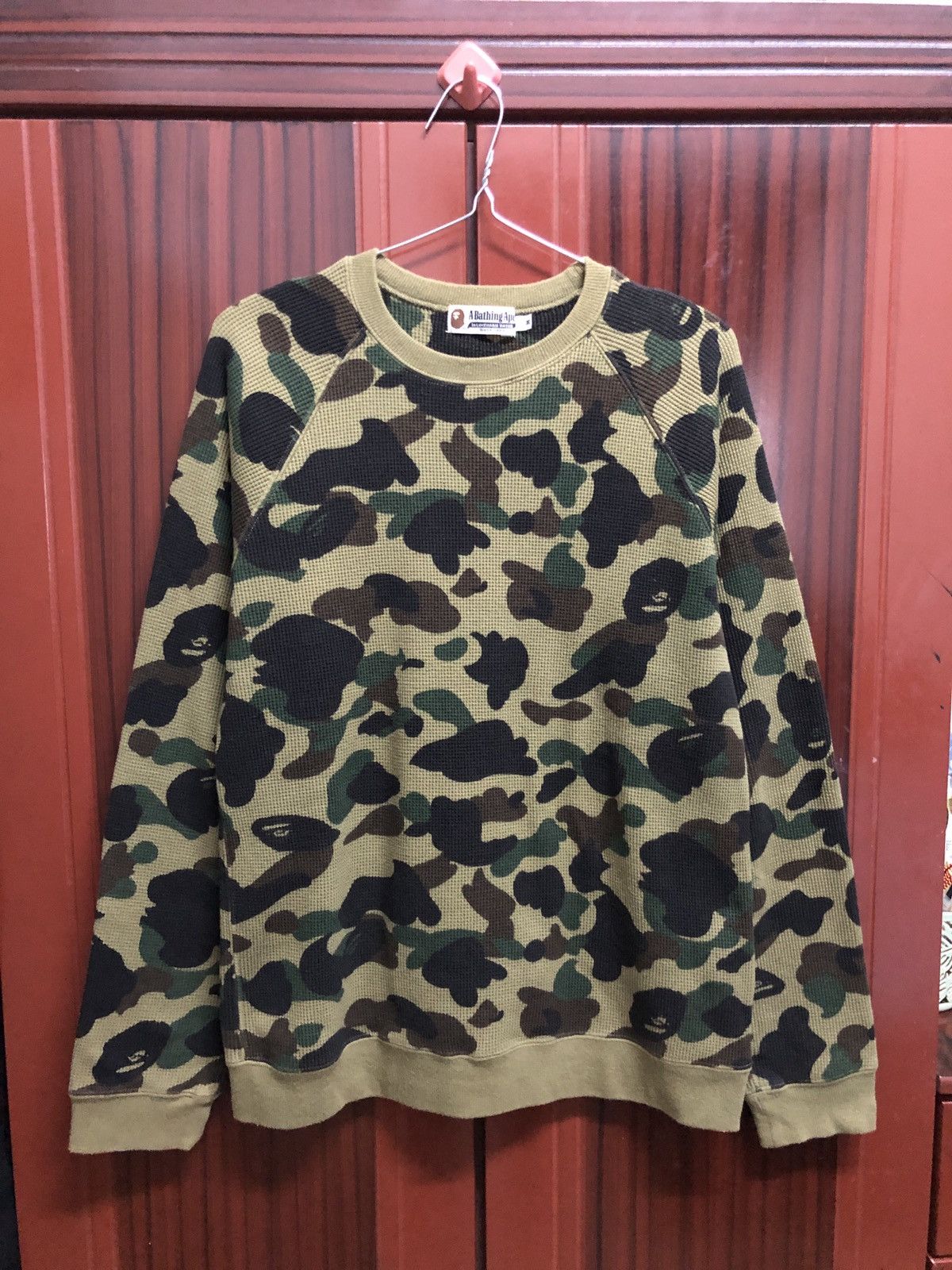 Bape 1st Camo Thermal Crewneck Size US M / EU 48-50 / 2 - 1 Thumbnail