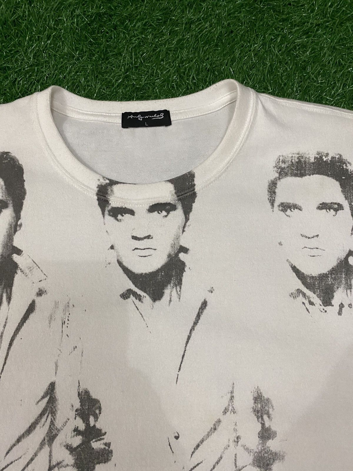 Andy Warhol Vintage Y2K Elvis Presley x Andy Warhol over printed tee Size US L / EU 52-54 / 3 - 3 Thumbnail