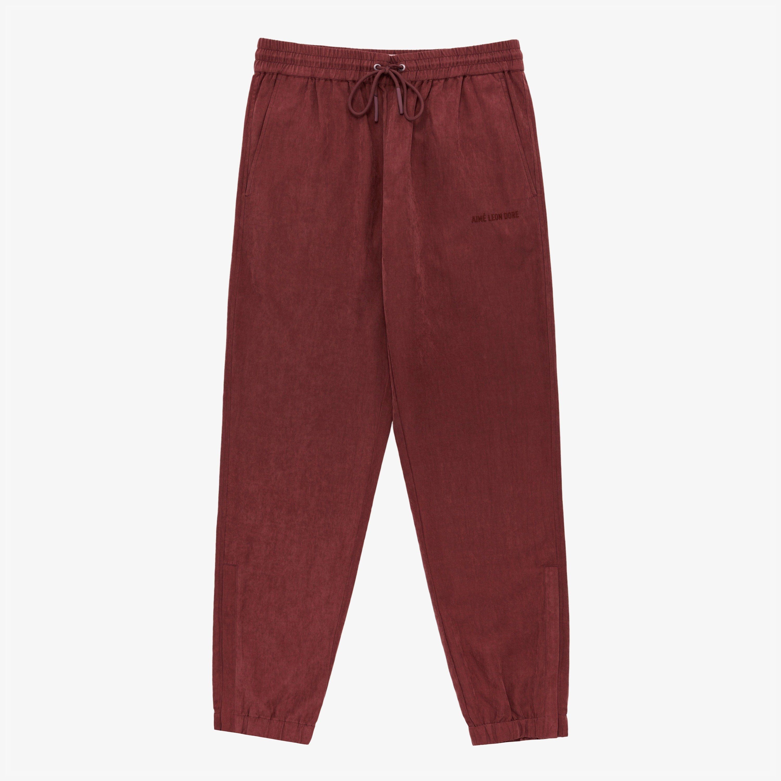 Image of Aime Leon Dore Brushed Nylon Pant Burgundy • Small, Men's (Size 30)