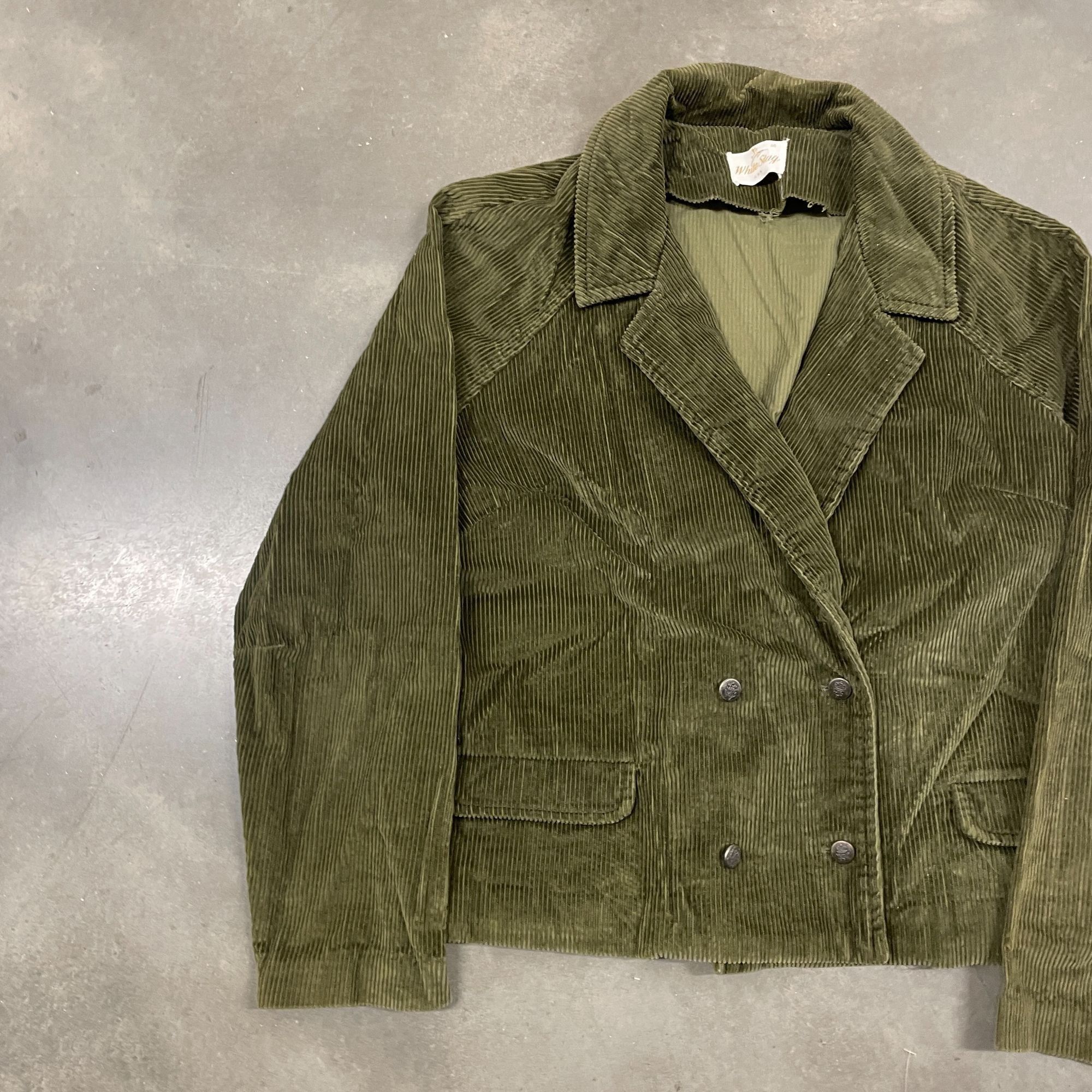 Vintage 60s VTG Green/Brown White Stag Corduroy Double Breasted Blaz Size XL / US 12-14 / IT 48-50 - 4 Thumbnail
