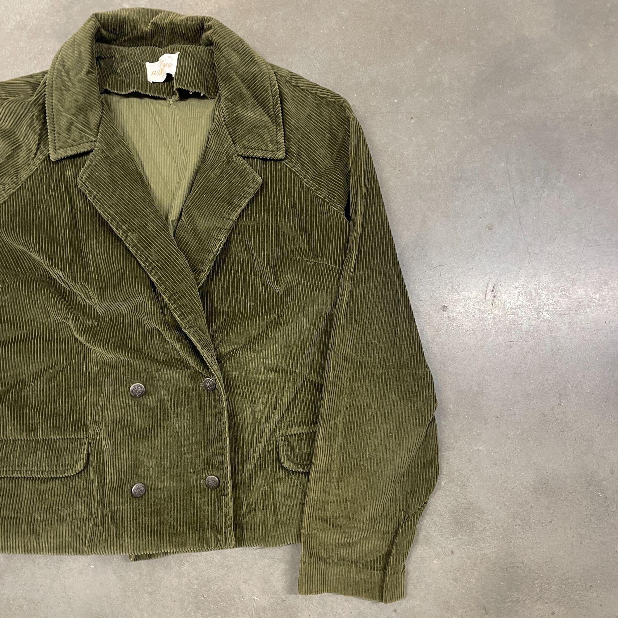 Vintage 60s VTG Green/Brown White Stag Corduroy Double Breasted Blaz Size XL / US 12-14 / IT 48-50 - 5 Thumbnail
