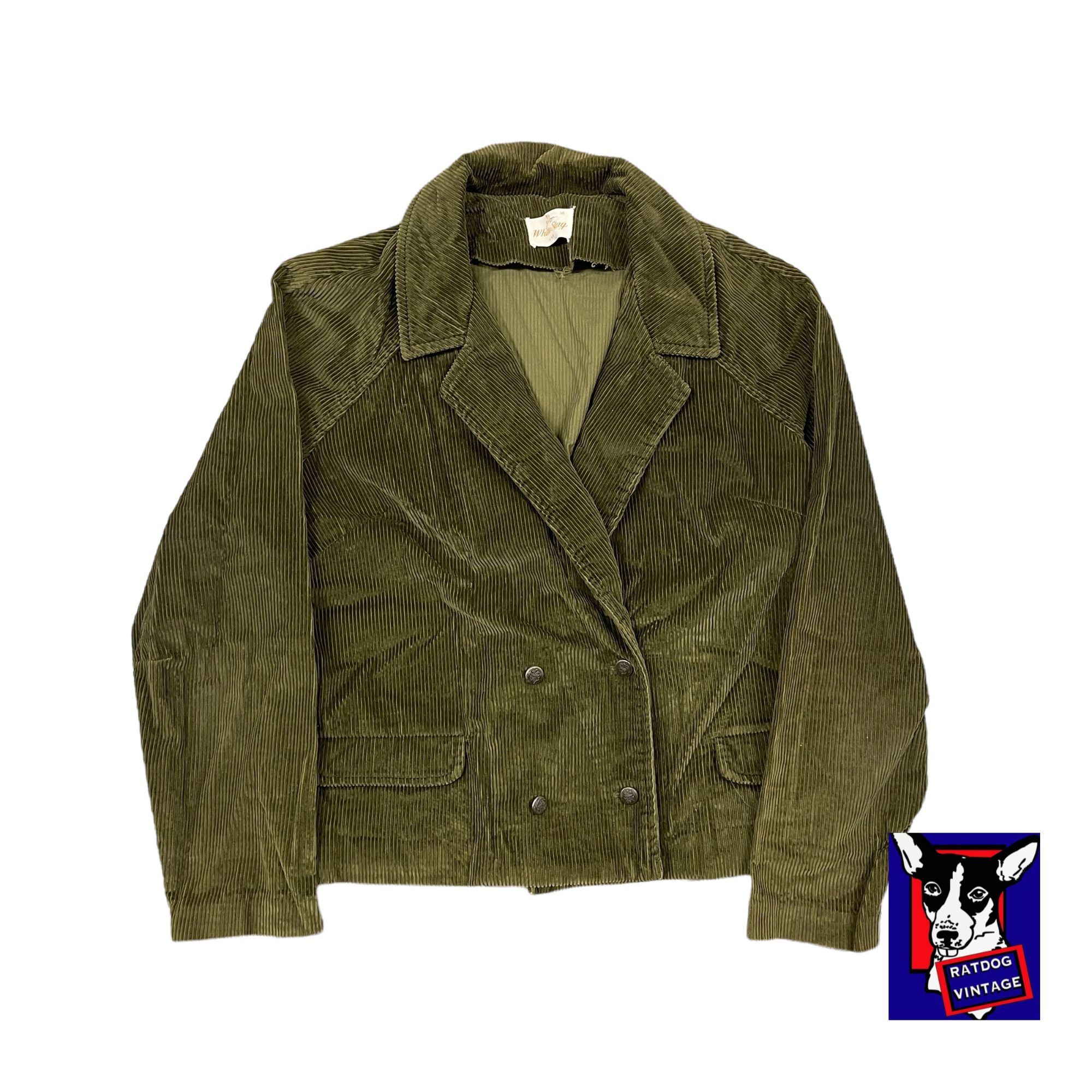 Vintage 60s VTG Green/Brown White Stag Corduroy Double Breasted Blaz Size XL / US 12-14 / IT 48-50 - 1 Thumbnail