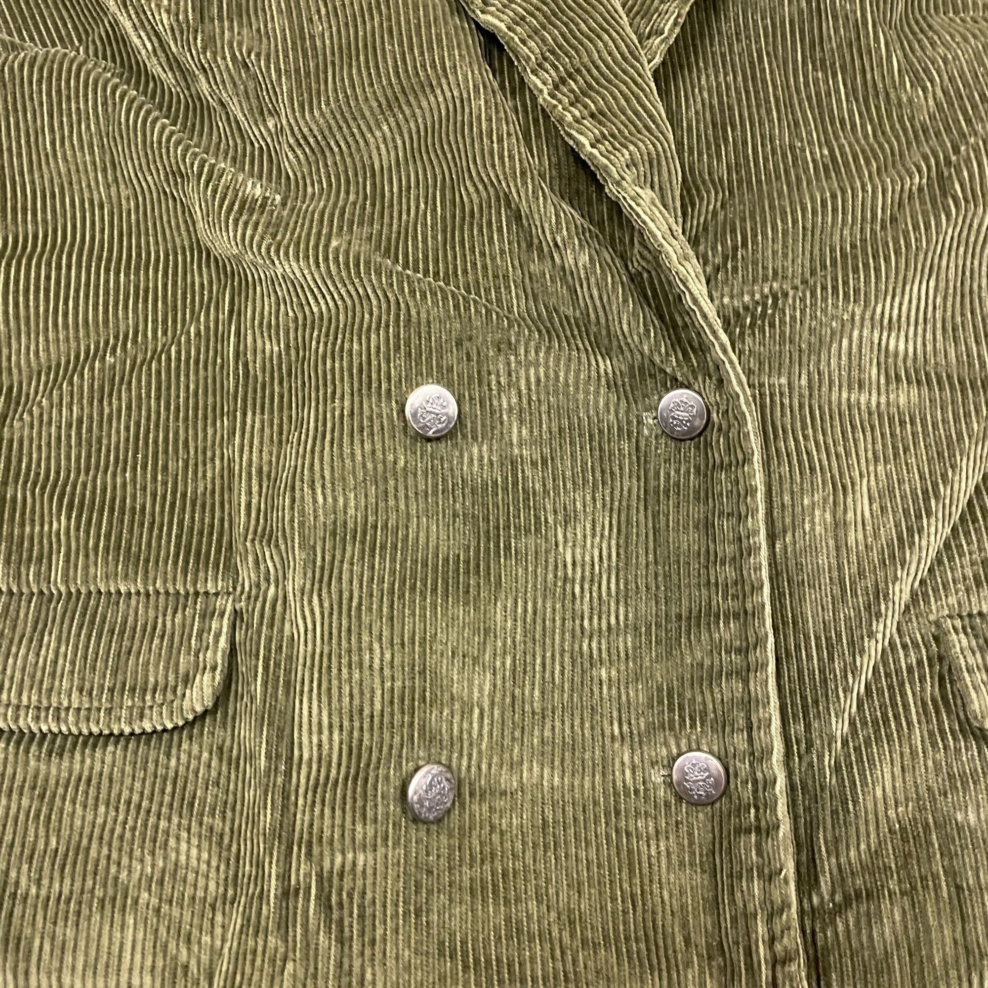 Vintage 60s VTG Green/Brown White Stag Corduroy Double Breasted Blaz Size XL / US 12-14 / IT 48-50 - 6 Thumbnail