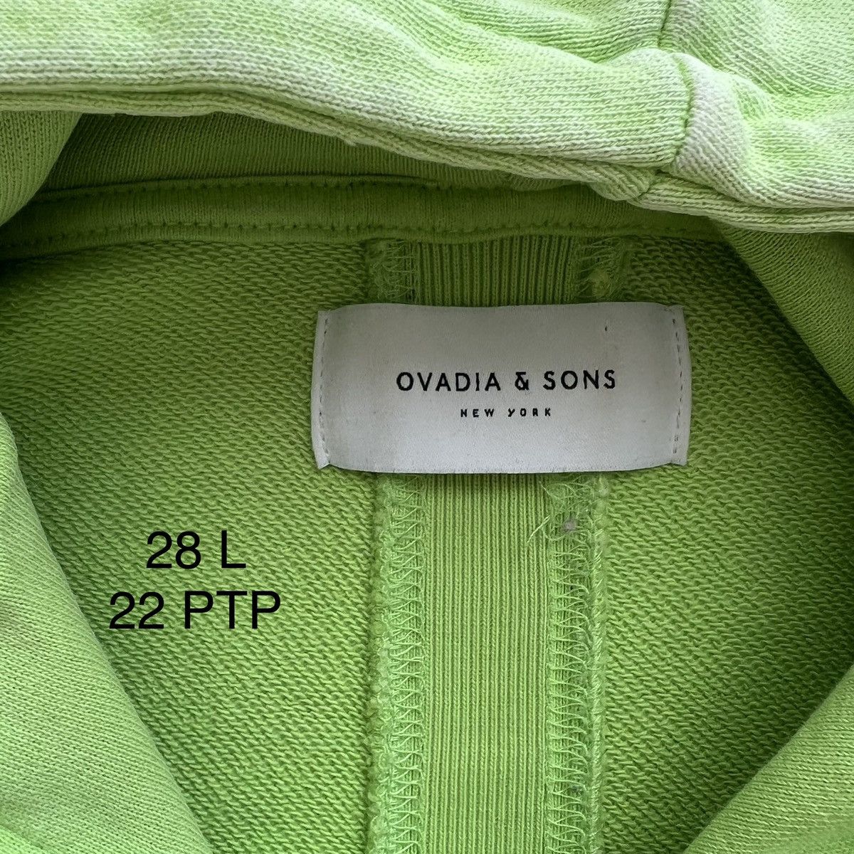 Ovadia & Sons Ovadia & Sons Skeleton Hoodie Large Neon Green Hooded Fleece Size US L / EU 52-54 / 3 - 6 Thumbnail