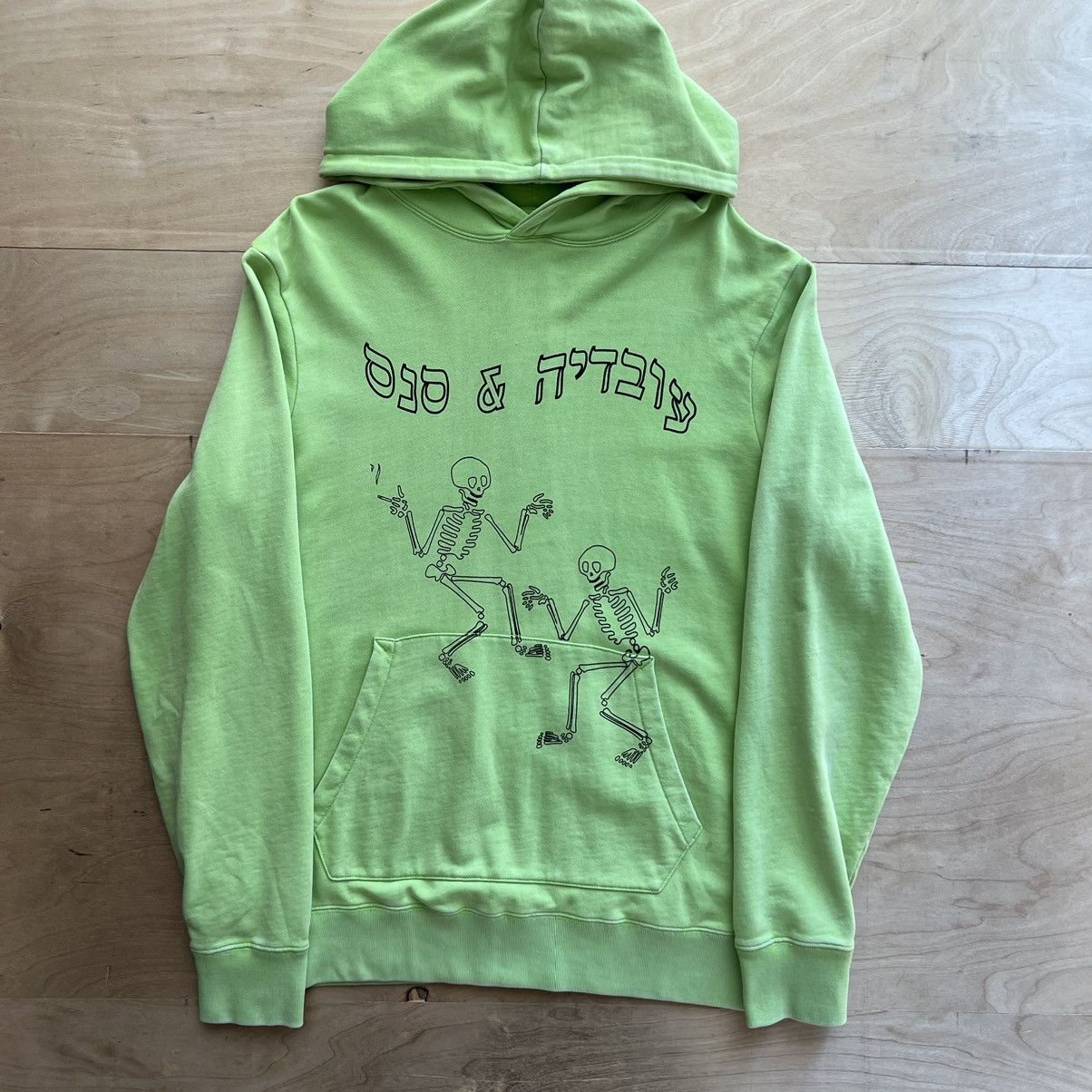 Ovadia & Sons Ovadia & Sons Skeleton Hoodie Large Neon Green Hooded Fleece Size US L / EU 52-54 / 3 - 1 Thumbnail