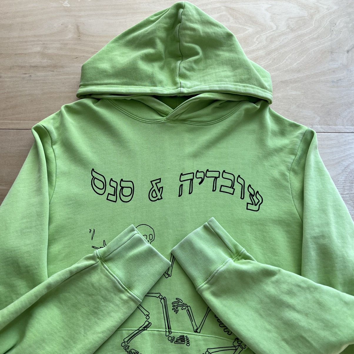 Ovadia & Sons Ovadia & Sons Skeleton Hoodie Large Neon Green Hooded Fleece Size US L / EU 52-54 / 3 - 2 Thumbnail
