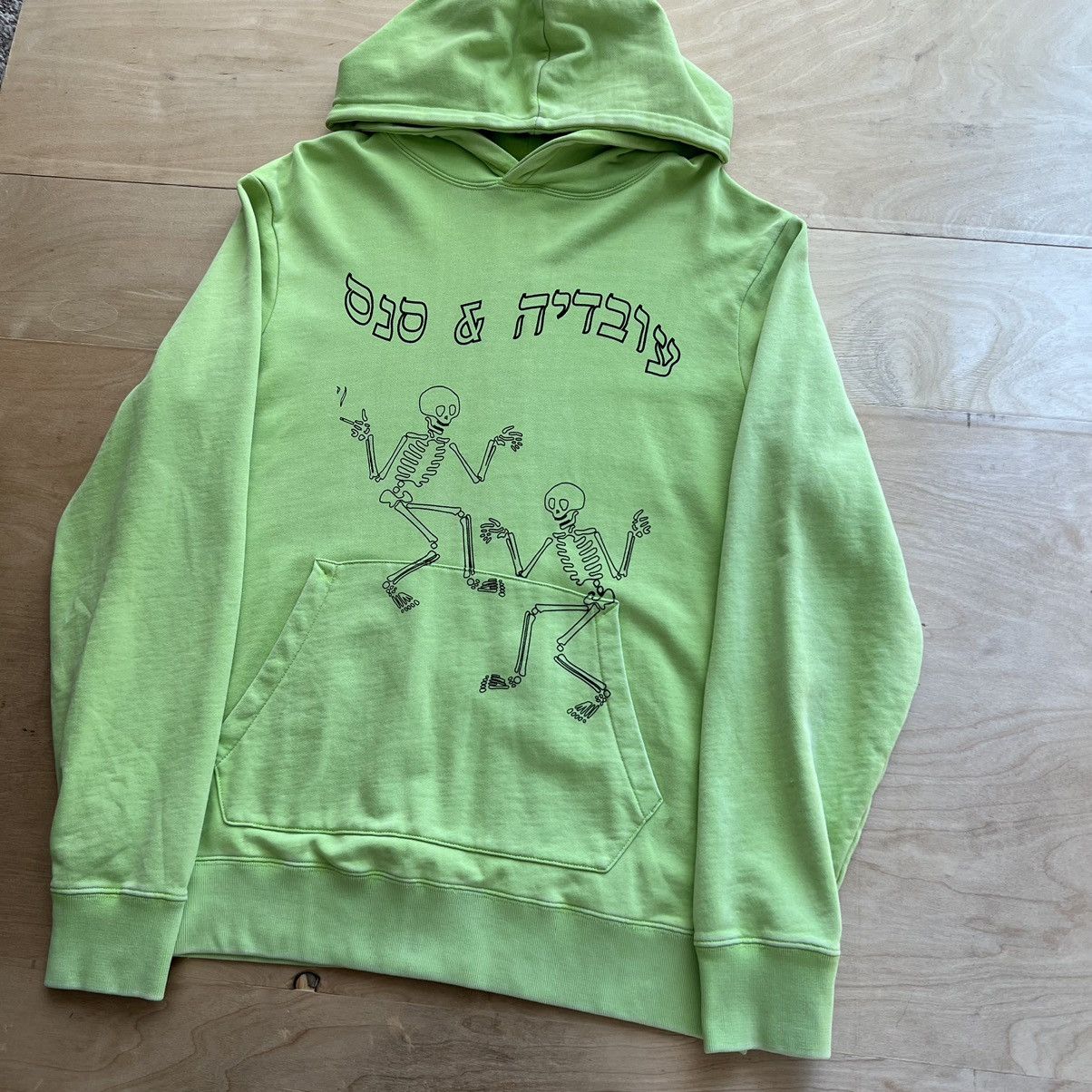 Ovadia & Sons Ovadia & Sons Skeleton Hoodie Large Neon Green Hooded Fleece Size US L / EU 52-54 / 3 - 9 Thumbnail