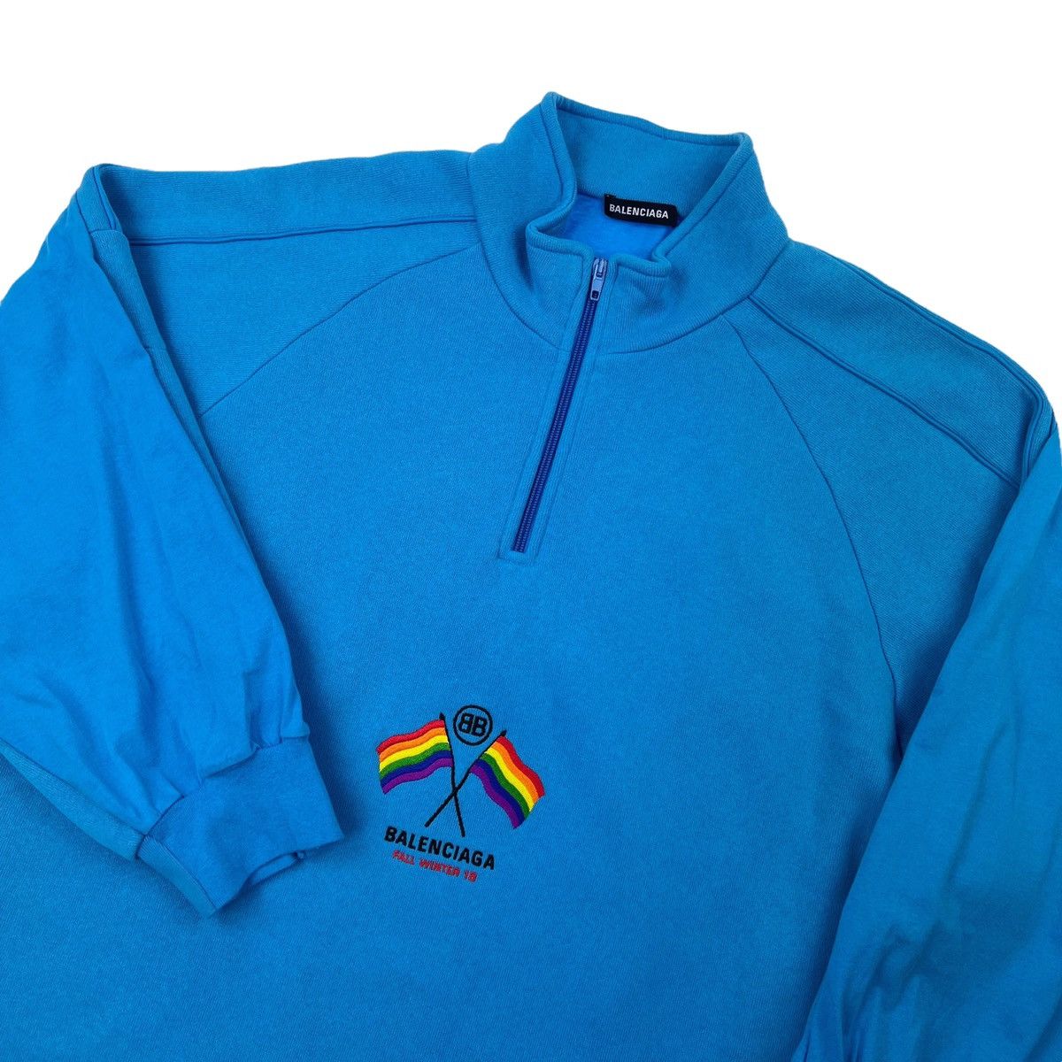 Balenciaga Balenciaga Flags Embroidered Layered 1/4 Zip Size US L / EU 52-54 / 3 - 1 Thumbnail