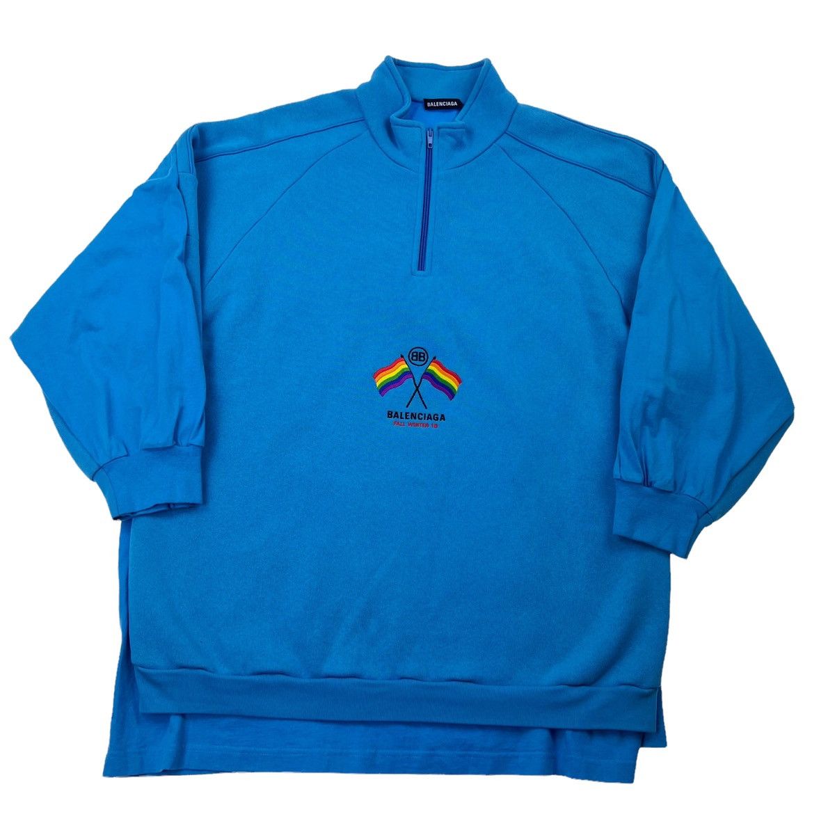 Balenciaga Balenciaga Flags Embroidered Layered 1/4 Zip Size US L / EU 52-54 / 3 - 2 Thumbnail
