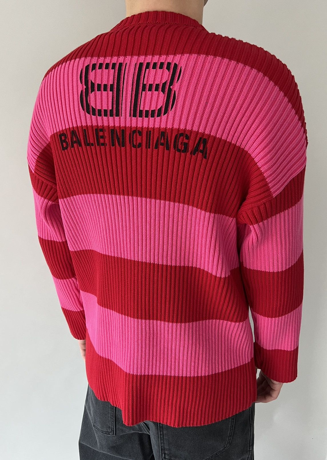 Balenciaga Balenciaga Bicolor Stripe Oversized Sweater with logo print Size US S / EU 44-46 / 1 - 8 Thumbnail