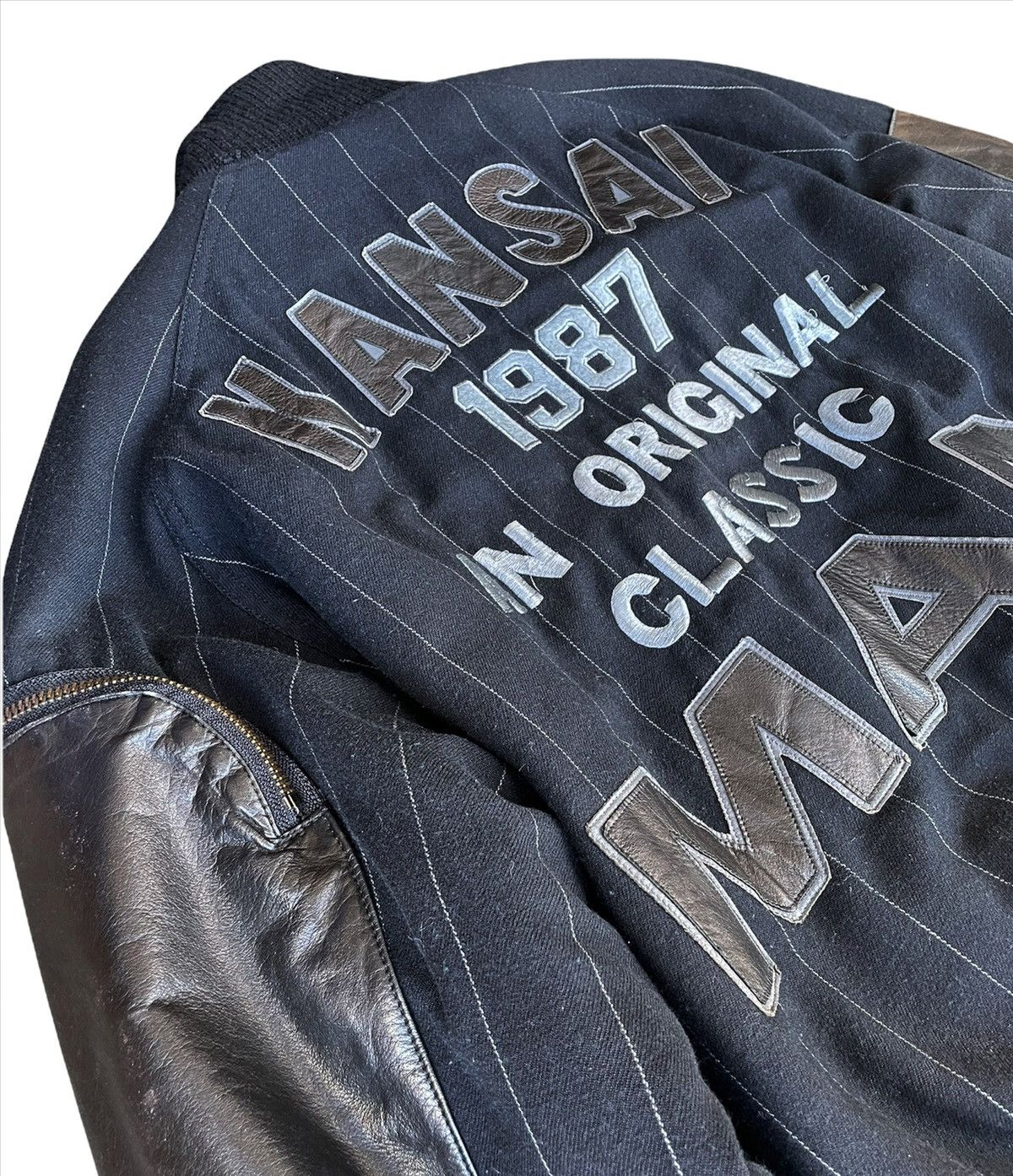 Kansai Yamamoto 1980’s Hybrid Bomber Varsity Jacket Size US L / EU 52-54 / 3 - 3 Thumbnail