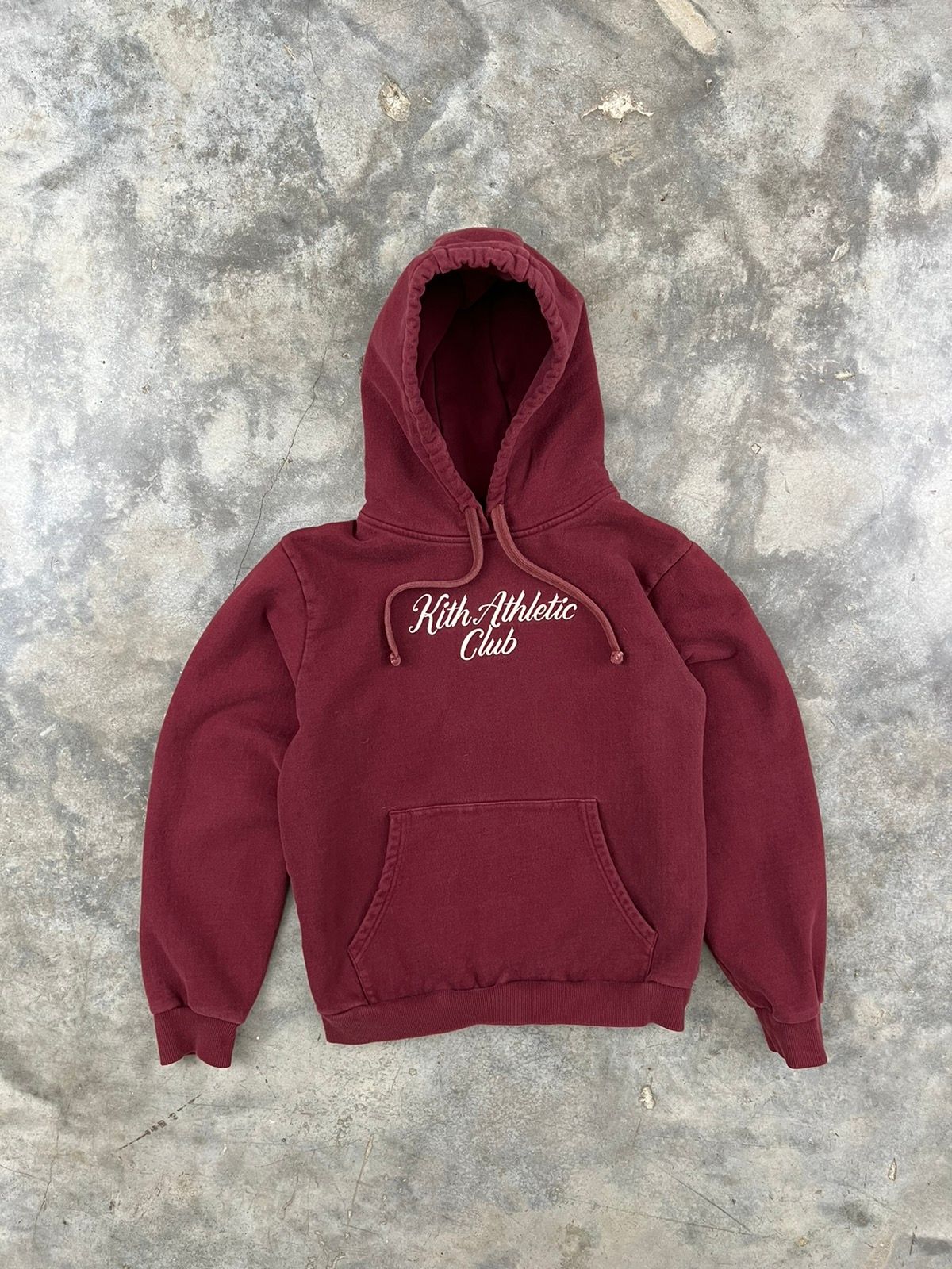 Pre-owned Kith Athletic Club Burgundy / Wine Embroidered Logo Hoodie