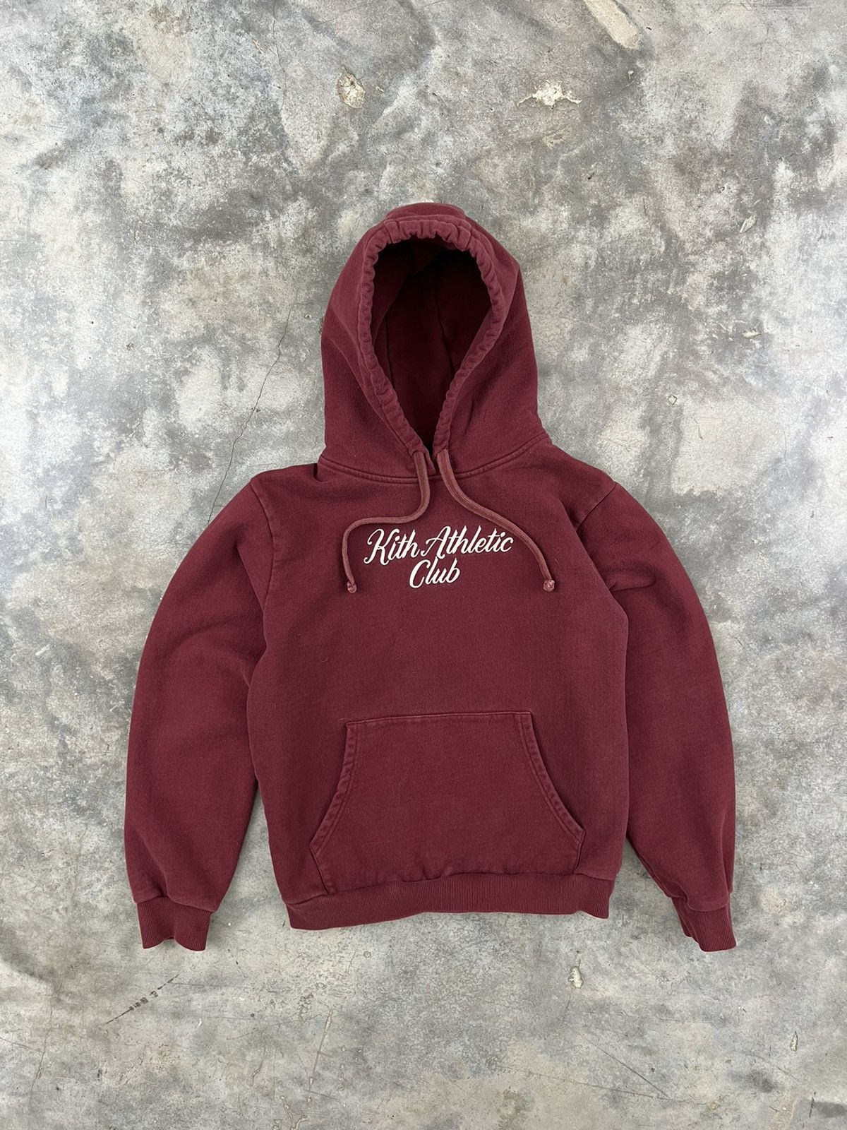 image of Kith Athletic Club Burgundy / Wine Embroidered Logo Hoodie, Men's (Size Small)