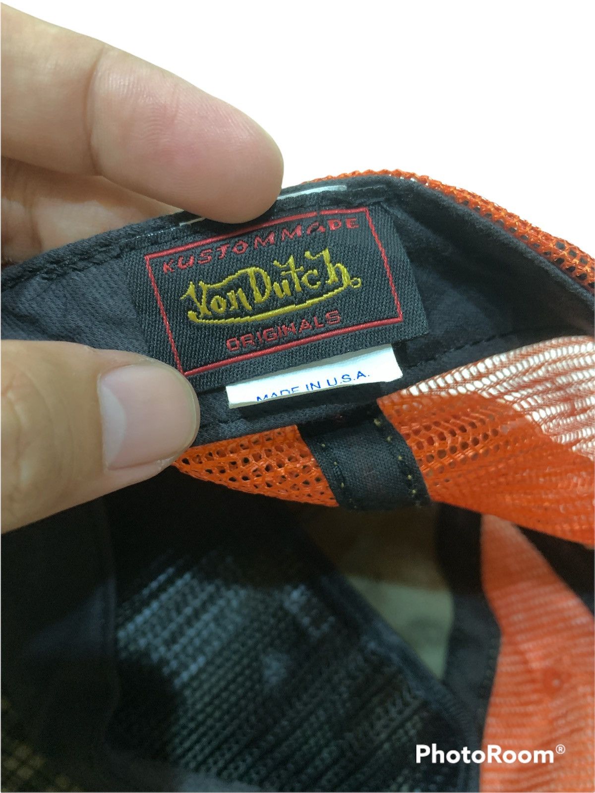 Vintage × Von Dutch VTG VON DUTCH FLANNEL ORANGE TRUCKER MADE IN USA Size ONE SIZE - 7 Thumbnail