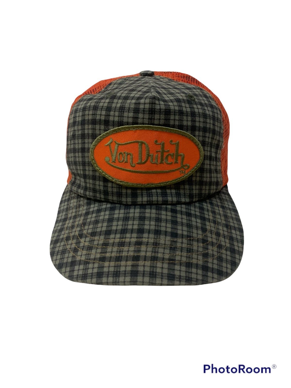 Vintage × Von Dutch VTG VON DUTCH FLANNEL ORANGE TRUCKER MADE IN USA Size ONE SIZE - 1 Thumbnail