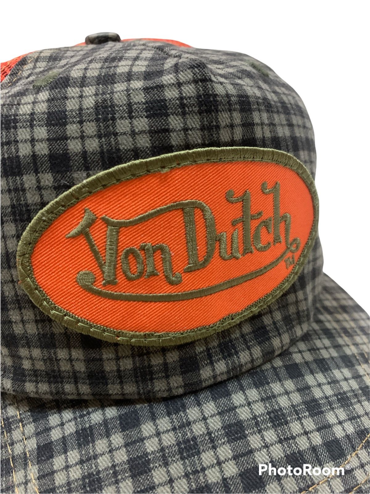 Vintage × Von Dutch VTG VON DUTCH FLANNEL ORANGE TRUCKER MADE IN USA Size ONE SIZE - 5 Thumbnail