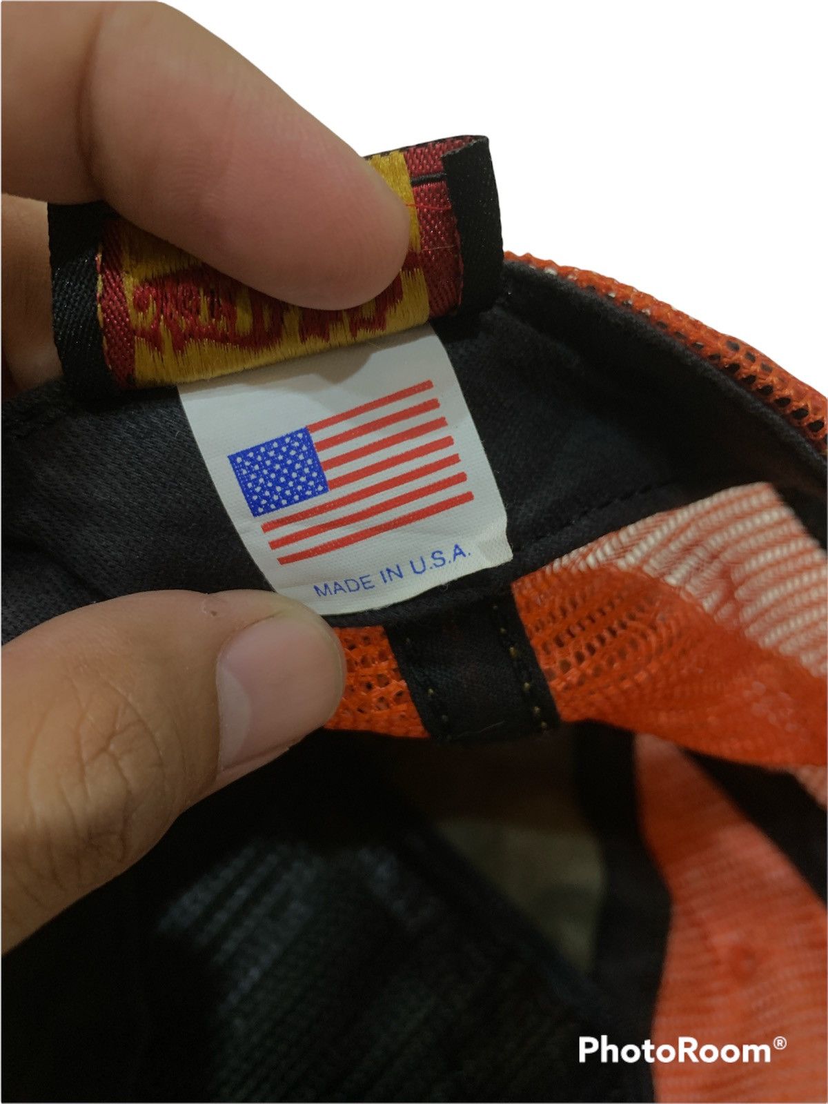 Vintage × Von Dutch VTG VON DUTCH FLANNEL ORANGE TRUCKER MADE IN USA Size ONE SIZE - 8 Thumbnail