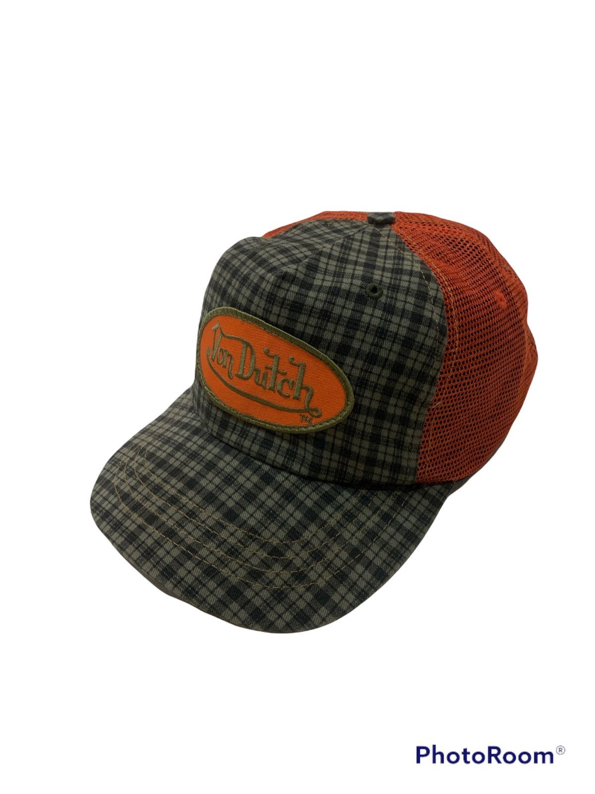 Vintage × Von Dutch VTG VON DUTCH FLANNEL ORANGE TRUCKER MADE IN USA Size ONE SIZE - 2 Thumbnail