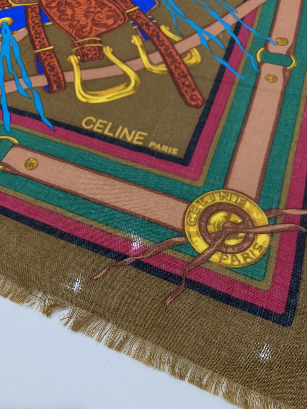 Celine CELINE PARIS BIG PRINT WOOL SILK SCARF Size ONE SIZE - 4 Thumbnail