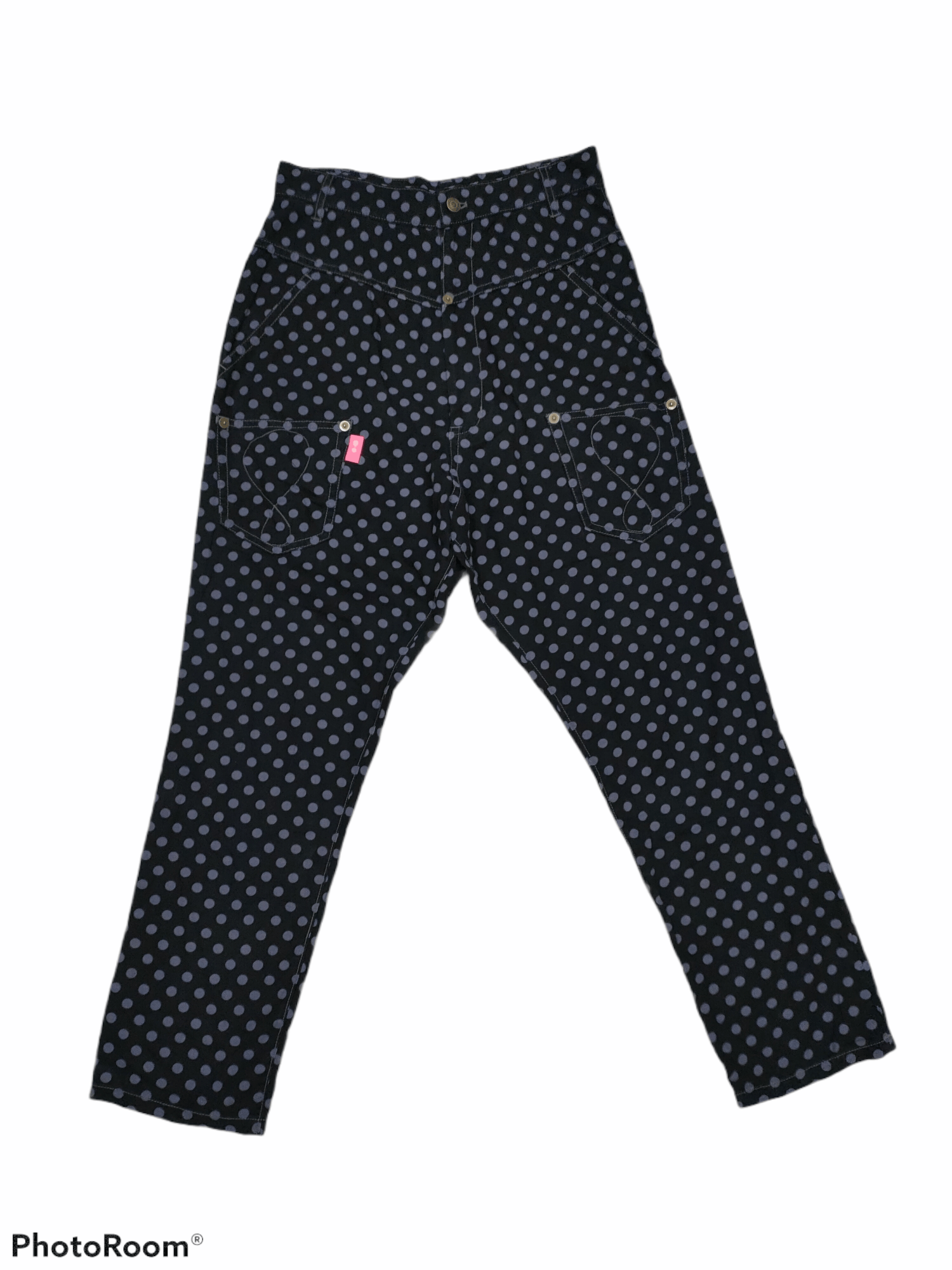 image of Issey Miyake x Mercibeaucoup Jevous Enprie Polkadots Backwards Pants in Indigo Blue, Men's (Size 30