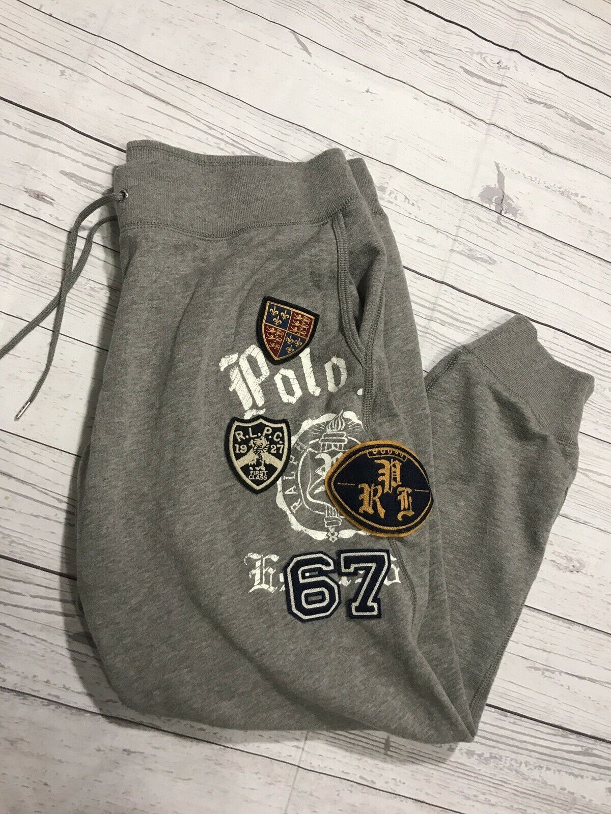 Polo Ralph Lauren Polo Ralph Lauren Grey Varsity Jogger Sweatpants XL Size US 38 / EU 54 - 1 Thumbnail