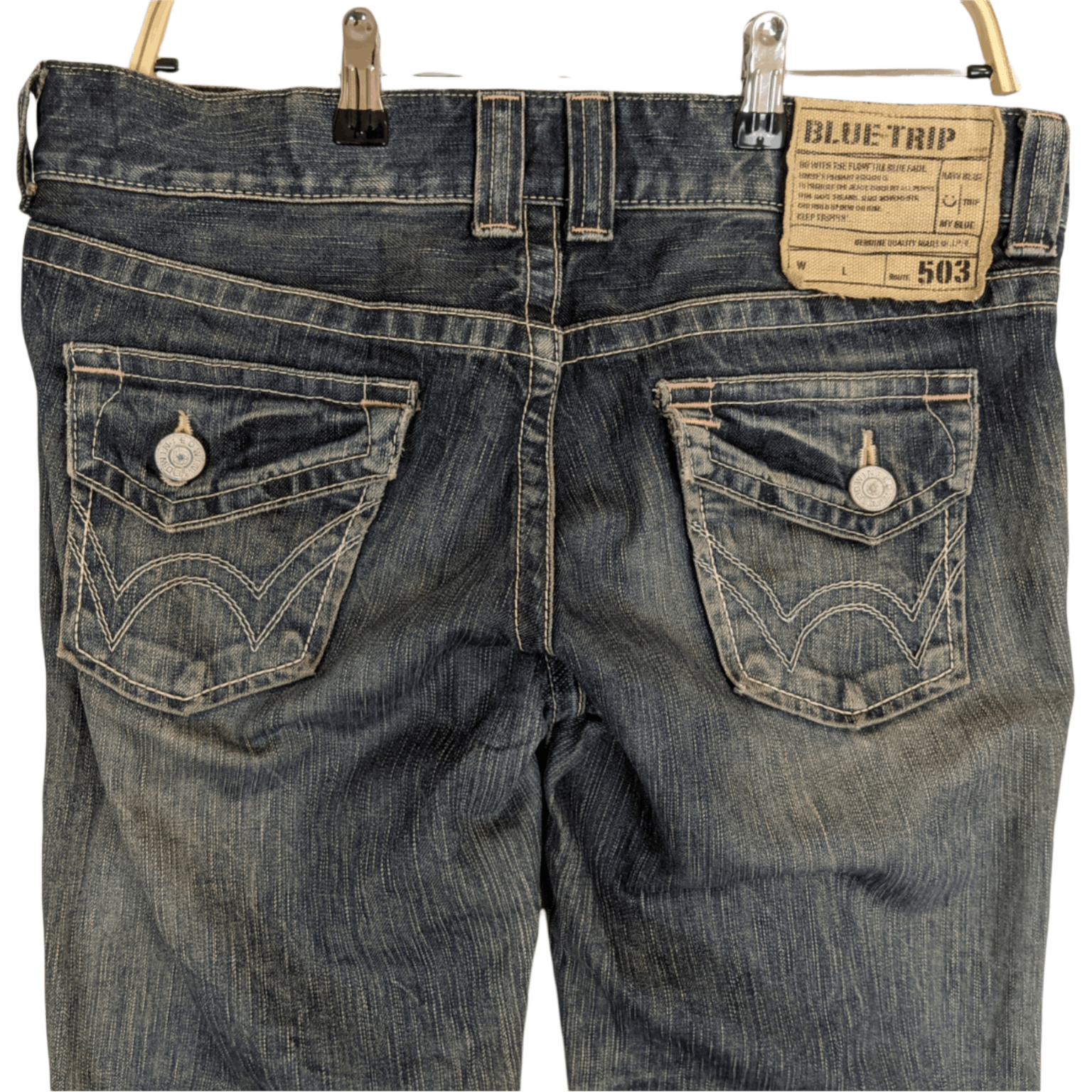 Edwin 90's EDWIN 503 Japan Denim Distressed Jeans Pant Acid Wash Size US 35 - 8 Thumbnail