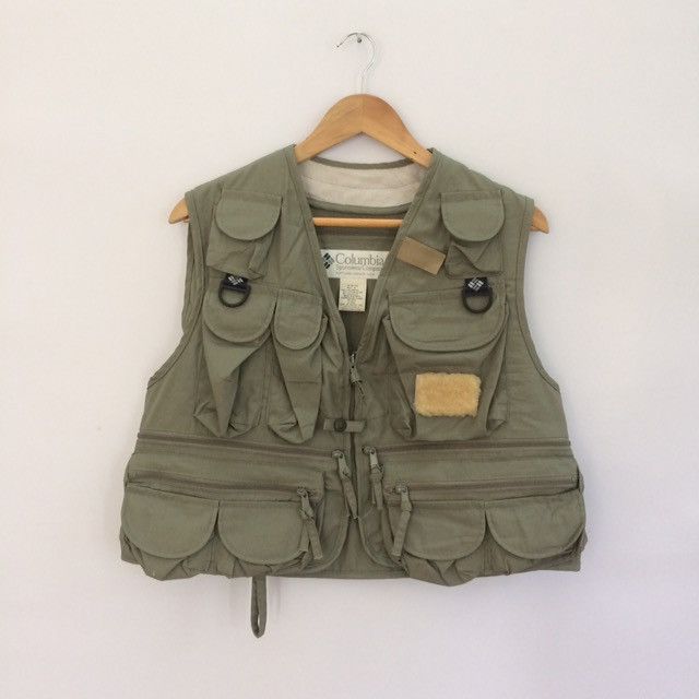 image of Vintage Columbia Sportswear Tactical Military Vest in Darkgreen, Men's (Size Medium)