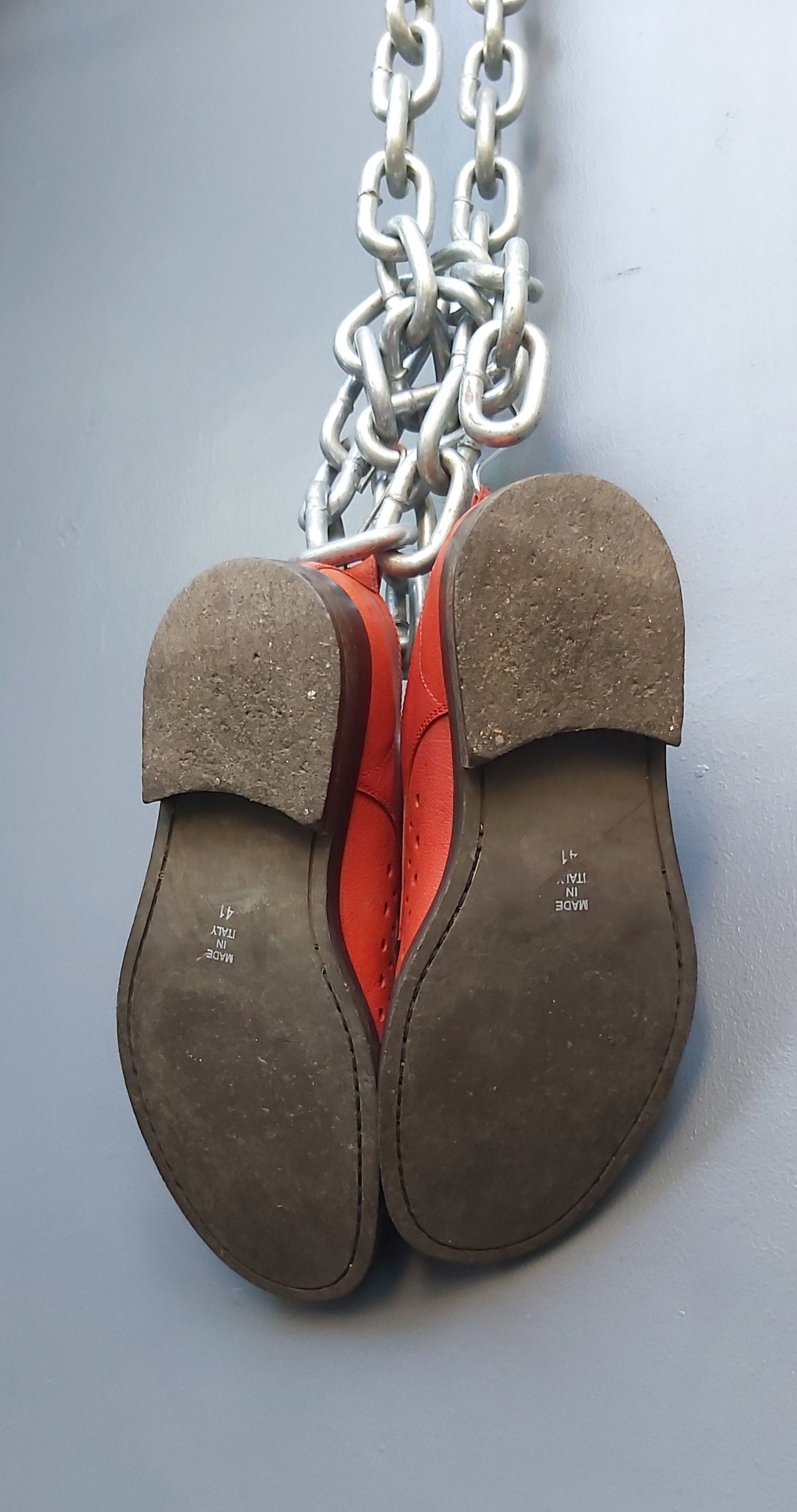 Ann Demeulemeester Ann Demeulemeester Red Leather Peek-a-boo Derby Size US 8 / EU 41 - 10 Thumbnail