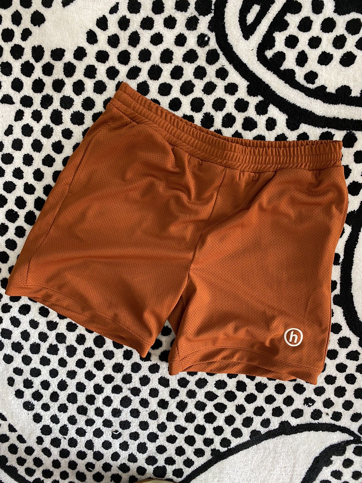 image of Hidden Rust Elastic Shorts Large in Orange, Men's (Size 36)